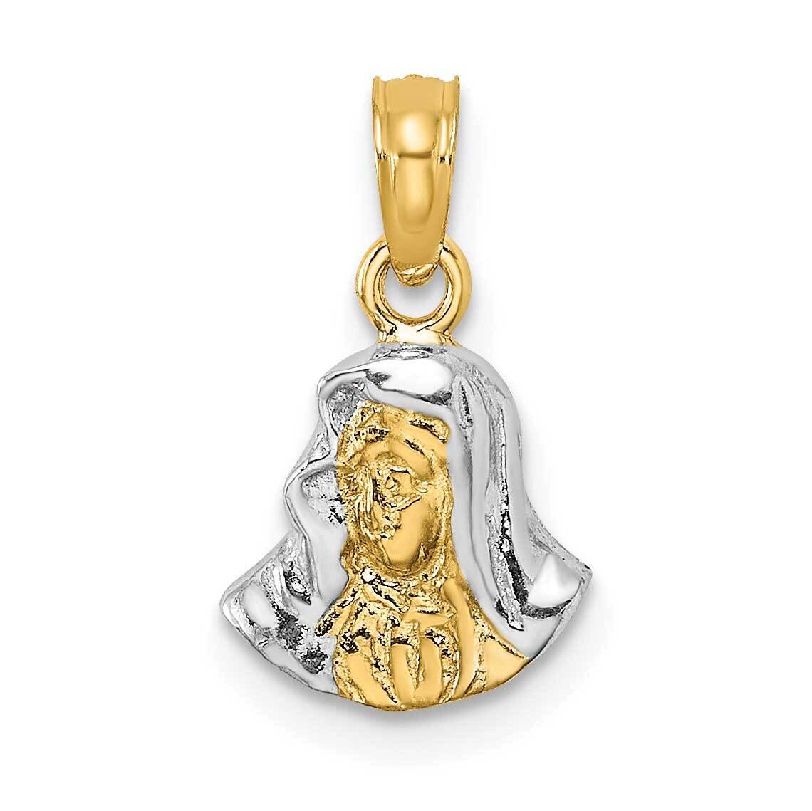 Mary Mother of Jesus Charm 14k Gold Rhodium K9005, MPN: K9005, 637218021864