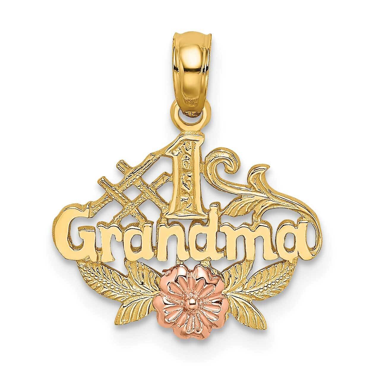 #1 Grandma with Flower Charm 14k Two-tone Gold K9044, MPN: K9044, 637218034840