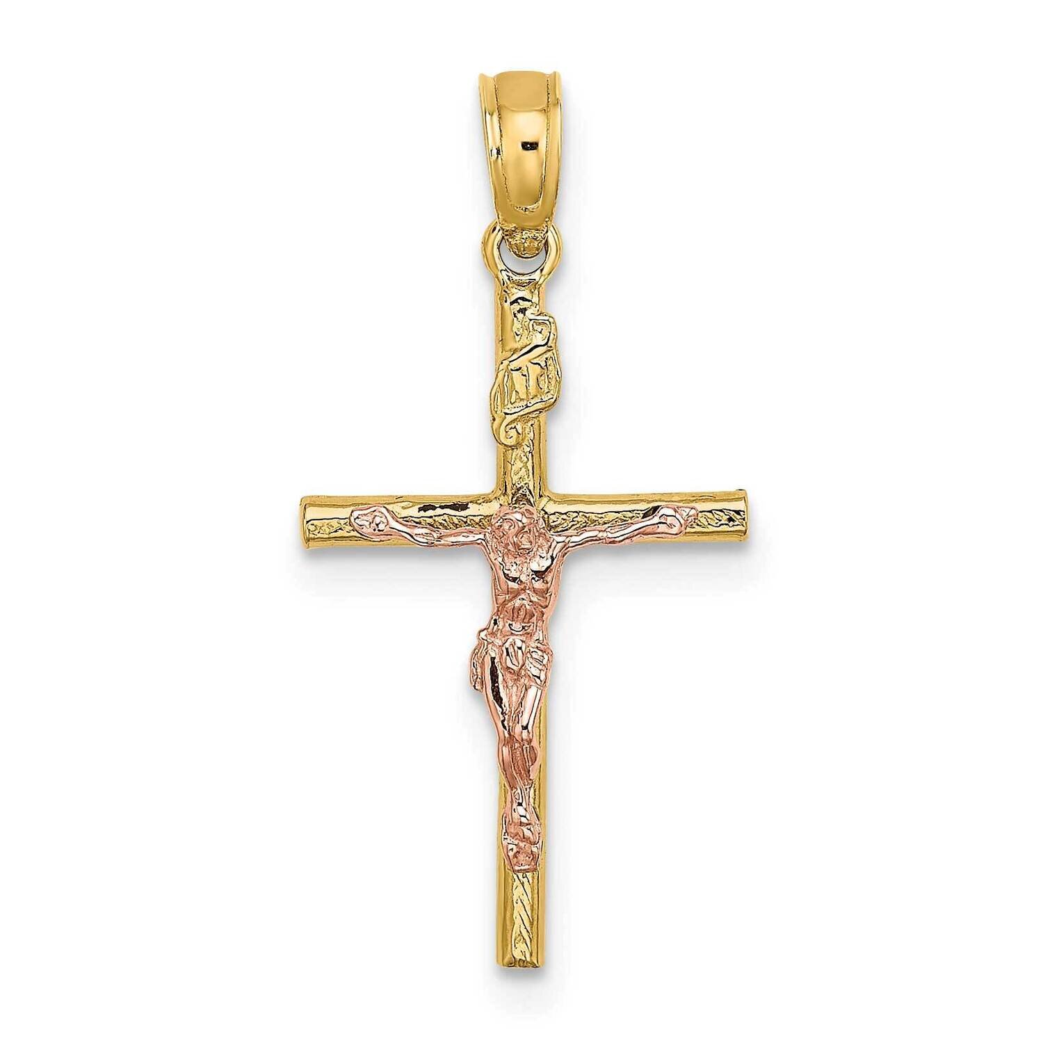 Cross Crucifix Charm 14k Two-tone Gold K9087