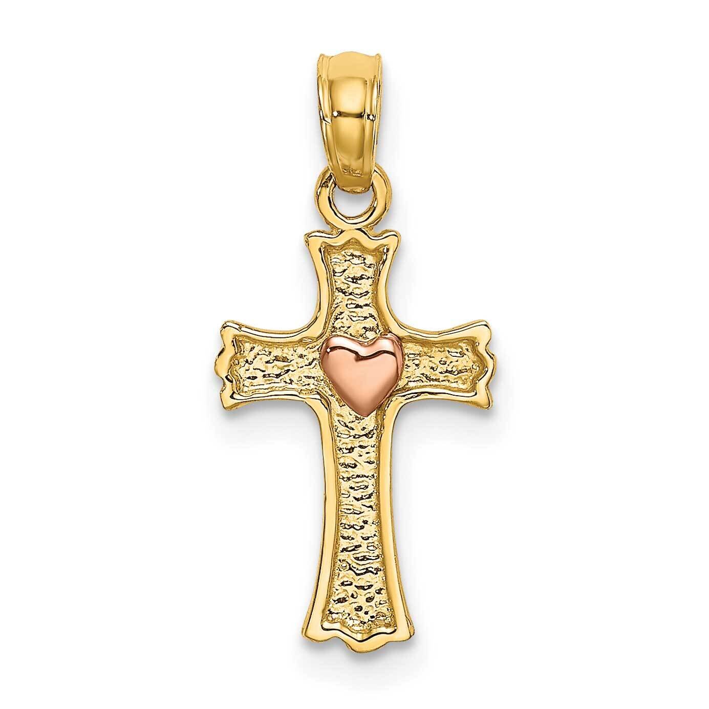 Heart In Cross Charm 14k Two-tone Gold K9089, MPN: K9089, 637218041381