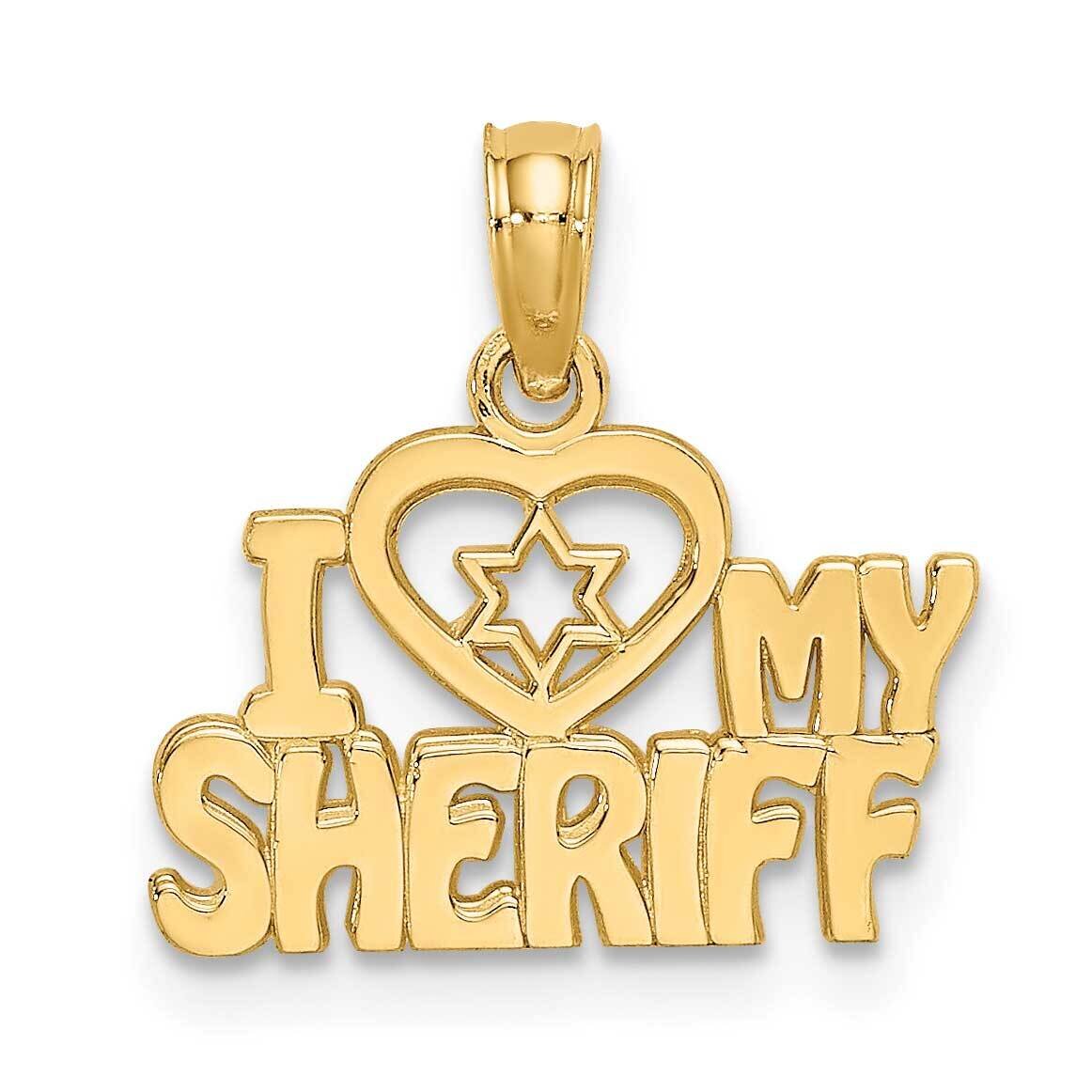 I Love My Sheriff Charm 14k Gold K910