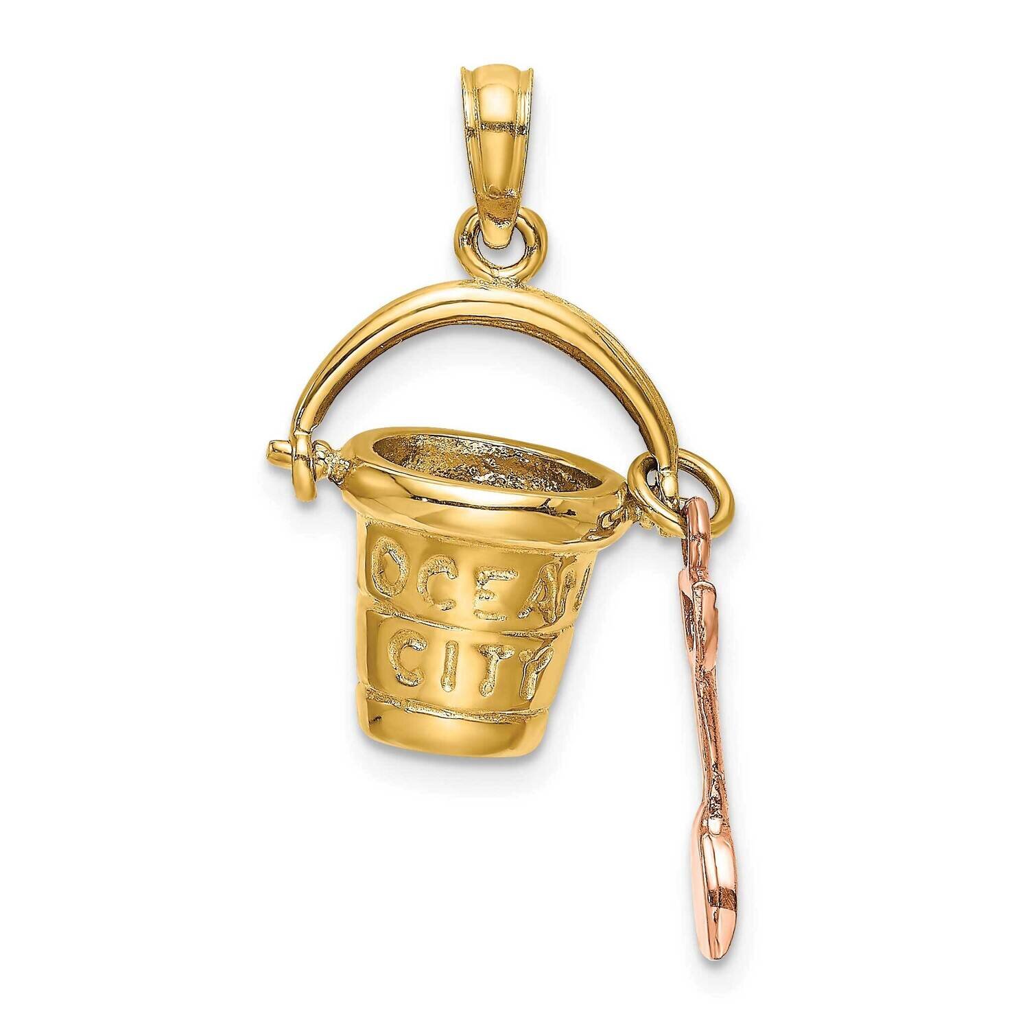 Ocean City Bucket with Shovel Charm 14k Two-tone Gold K9133, MPN: K9133, 637218048212