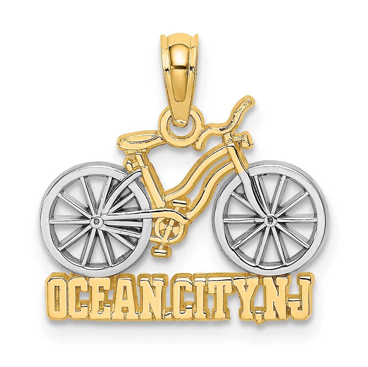 Ocean City Nj Under Bicycle Charm 14k Gold Rhodium K9139, MPN: K9139, 637218118892