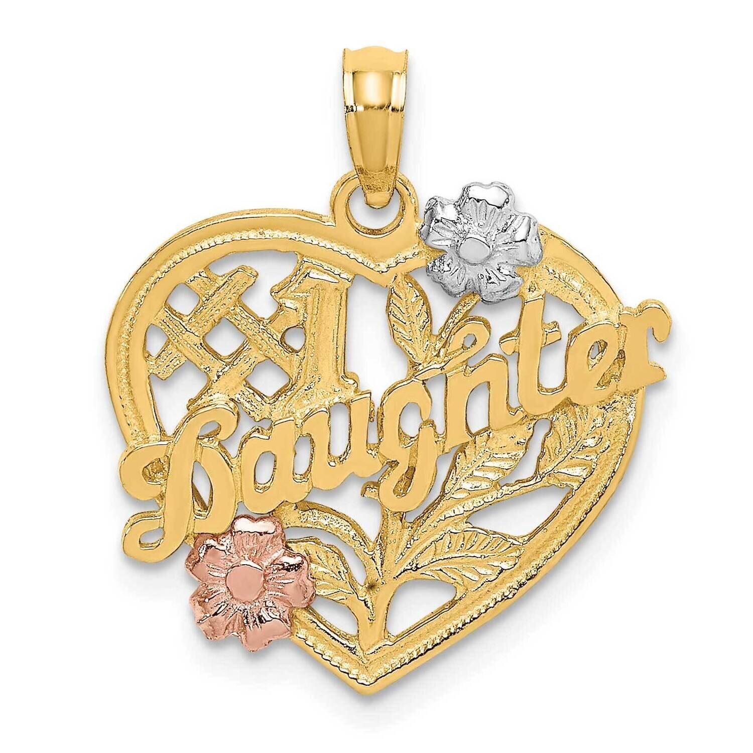 Tt #1 Daughter On Heart with Flower Charm 14k Gold K9142, MPN: K9142, 637218051960