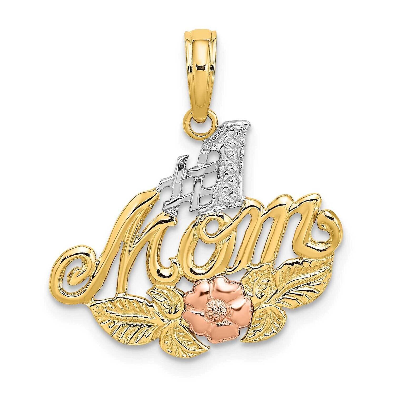 Rh #1 Mom Flower Charm 14k Yellow &amp; Rose Gold K9144, MPN: K9144, 637218051984
