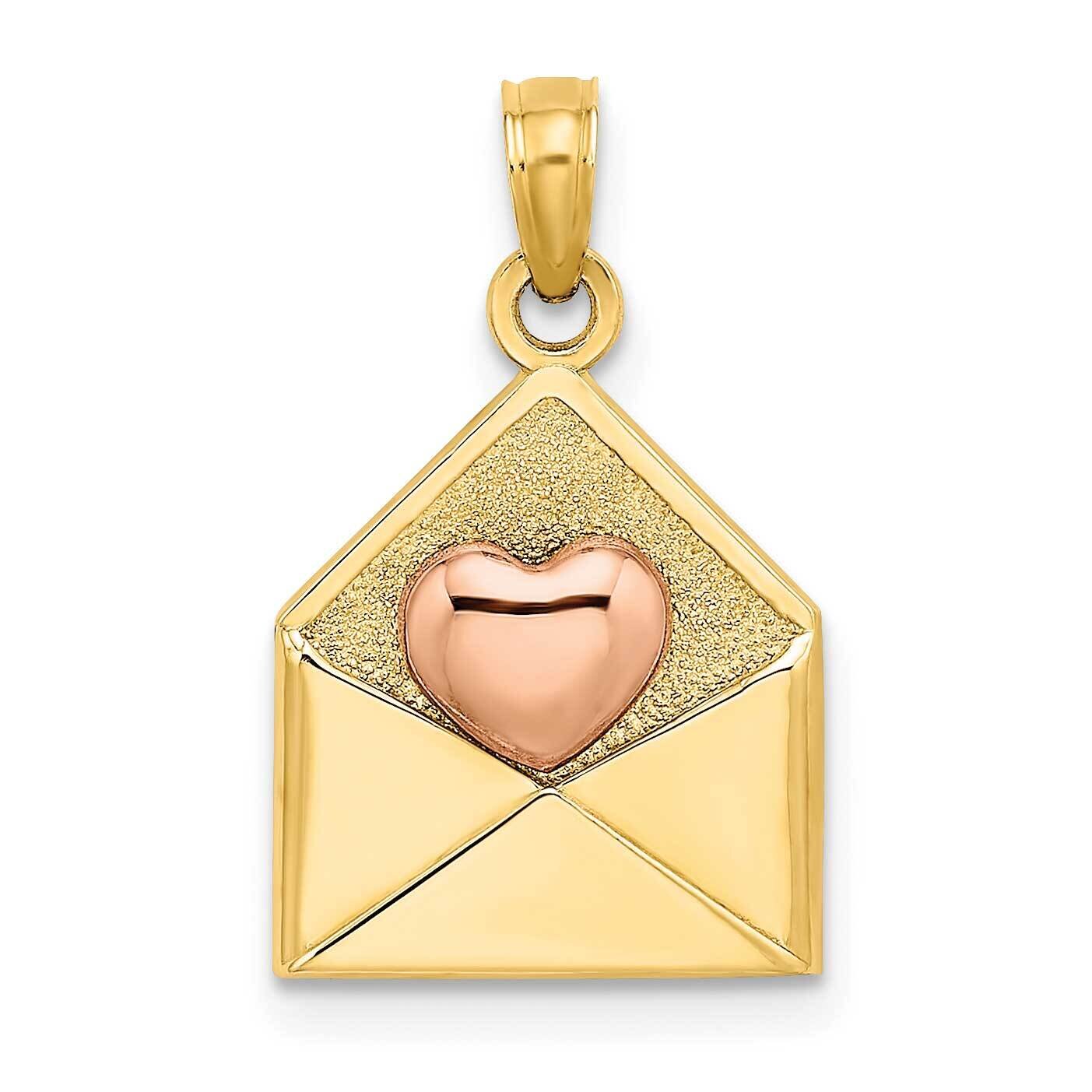 3-D Xoxo Envelope Heart Charm 14k Rose &amp; Yellow Gold K9238, MPN: K9238, 637218086511