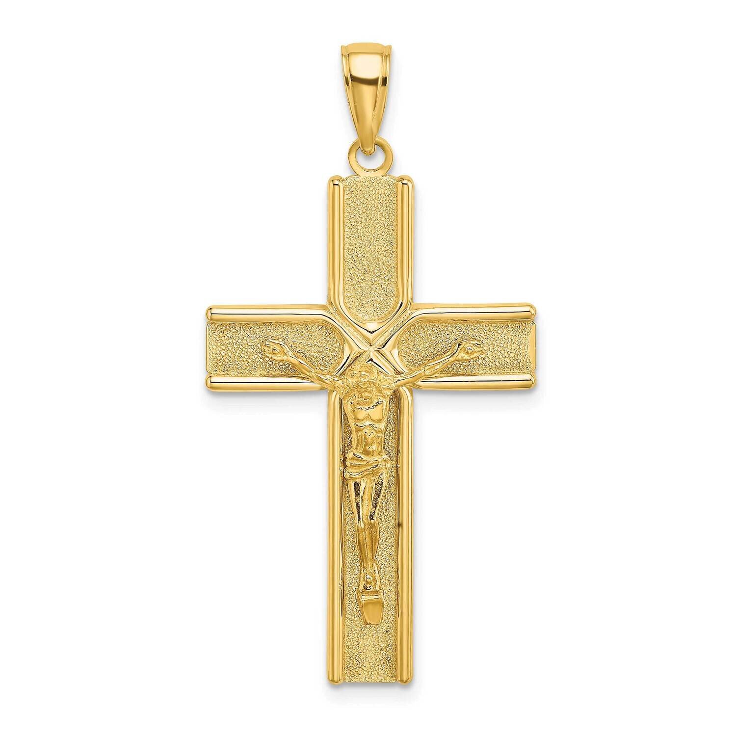 Satin Finish In Middle Crucifix Charm 14k Gold K9242