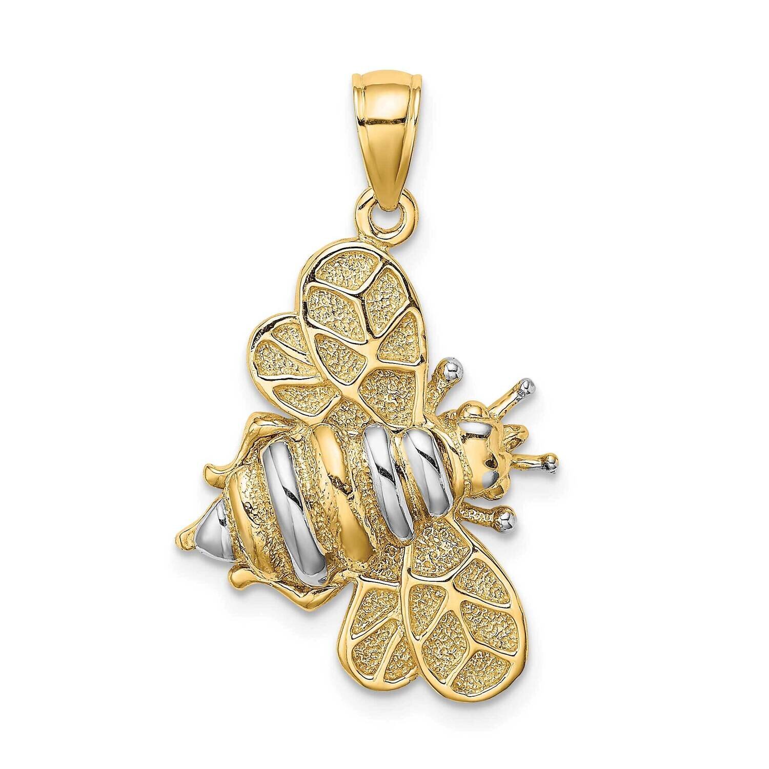 3-D Bumblebee Charm 14k Two-tone Gold K9257