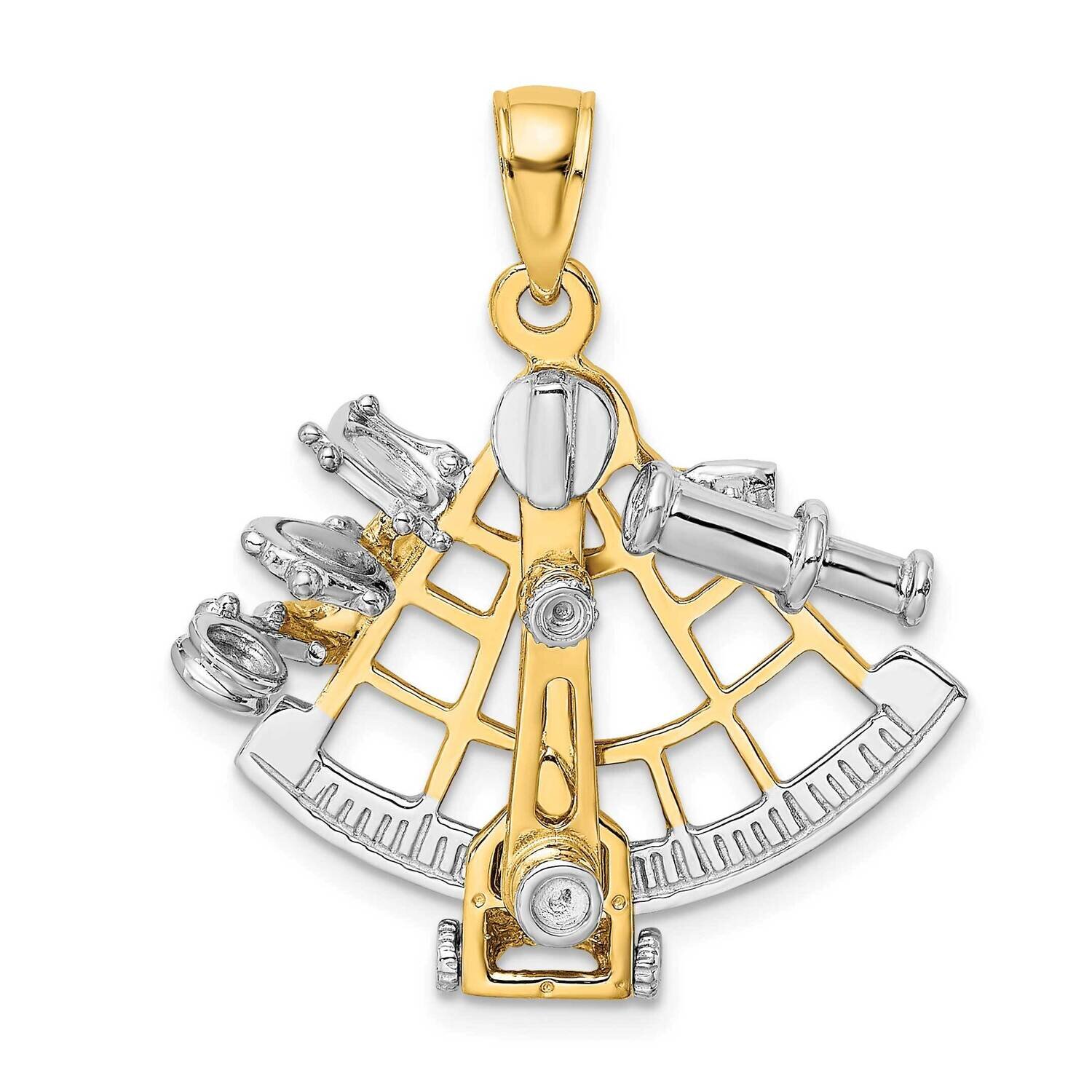 3-D Moveable Old Fashion Compass Charm 14k Gold Rhodium K9260, MPN: K9260, 637218088607