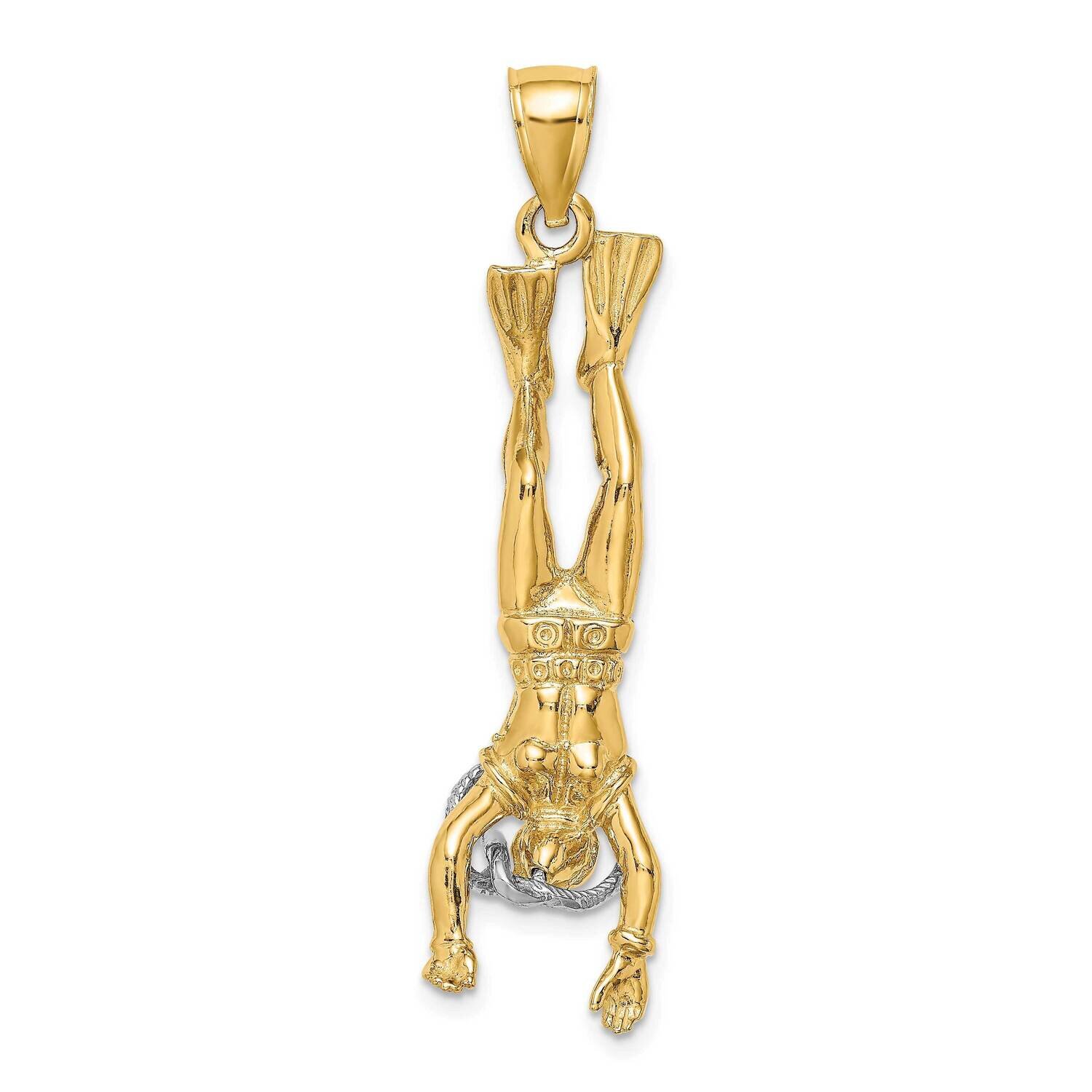 3-D Female Scuba Diver Charm 14k Two-tone Gold K9288, MPN: K9288, 637218093649
