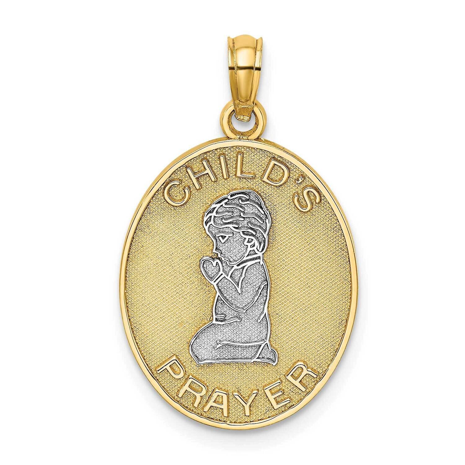 3-D Child&#39;S Night Time Prayer with Boy Charm 14k Gold Rhodium K9290, MPN: K9290, 637218093663