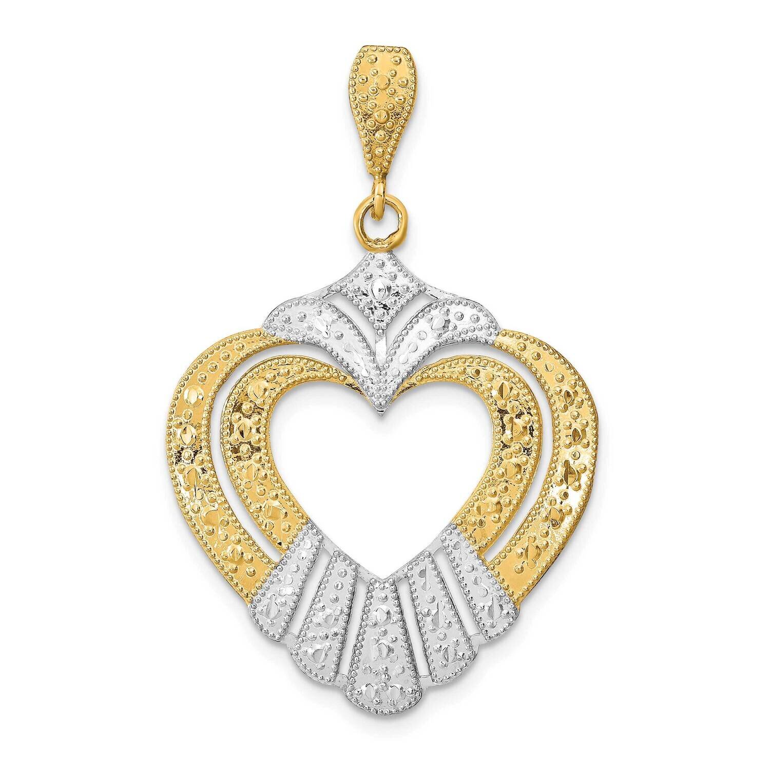 Cut-Out Heart Charm 14k Gold Rhodium K9337, MPN: K9337, 637218110322