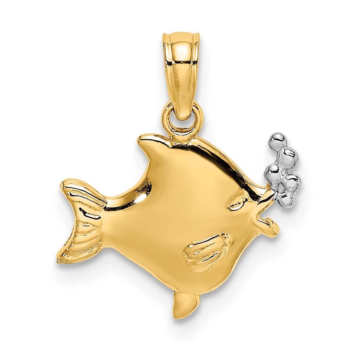 Fish Bubbles Charm 14k Gold 2-D K9401, MPN: K9401, 637218163830