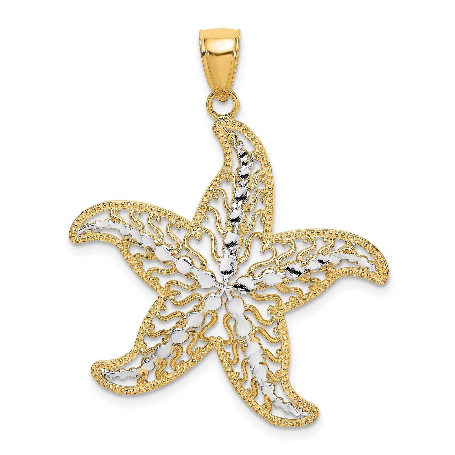 Starfish Filigree Charm 14k Gold Rhodium K9405, MPN: K9405, 637218135219