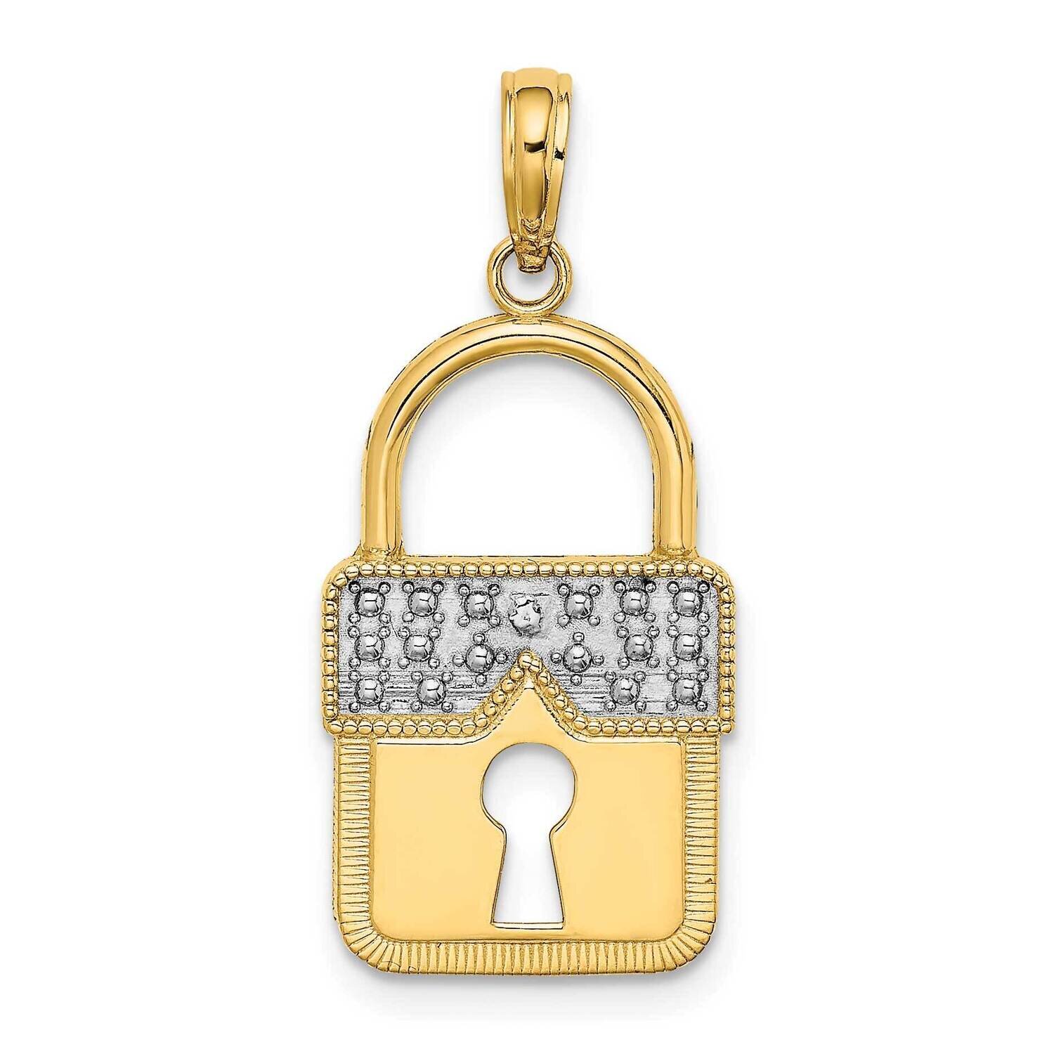 Lock Charm 14k Gold Rhodium K9436, MPN: K9436, 637218161669