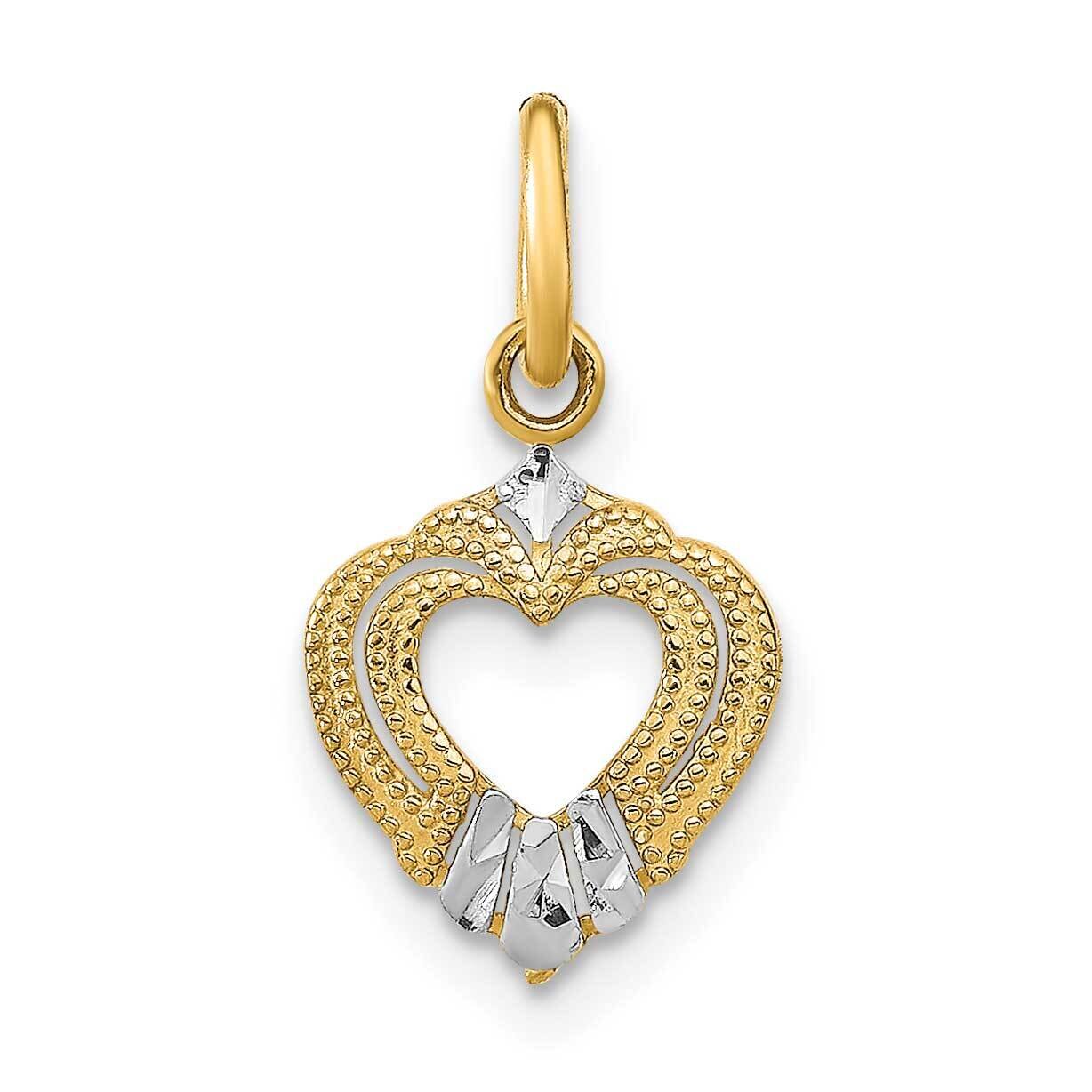 Mini Heart Charm 14k Gold Rhodium K9526