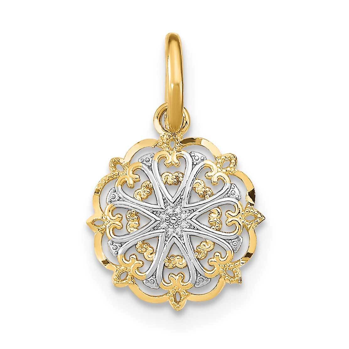 Filigree Hearts Charm 14k Gold Rhodium K9531, MPN: K9531, 637218152537