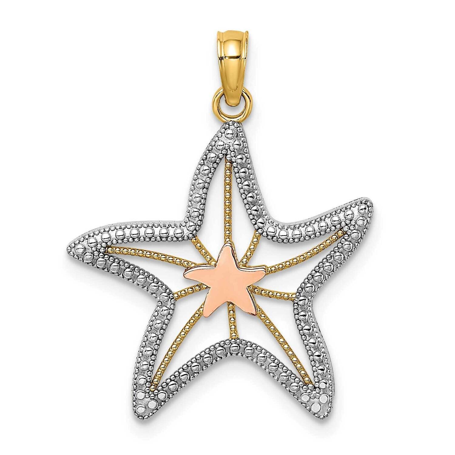 Small Cut-Out Small Starfish Charm 14k Tri-Color Gold K9537, MPN: K9537, 637218154685