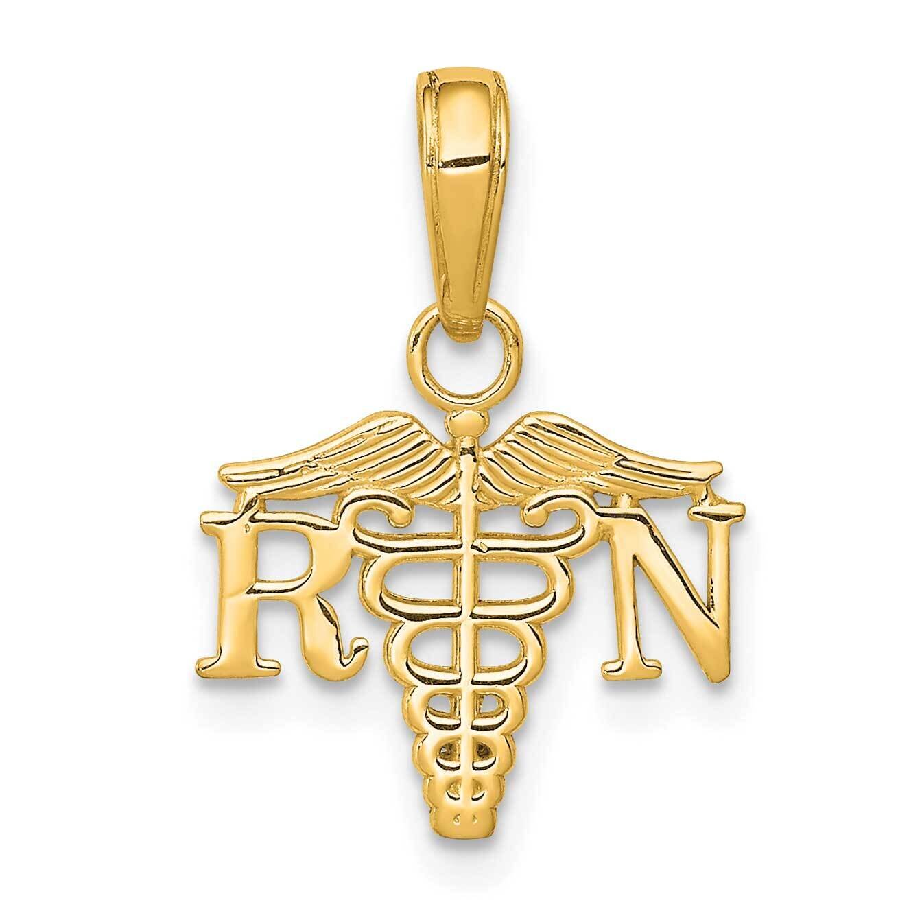 Rn Caduceus Charm 14k White Gold Textured K9574, MPN: K9574, 191101400230