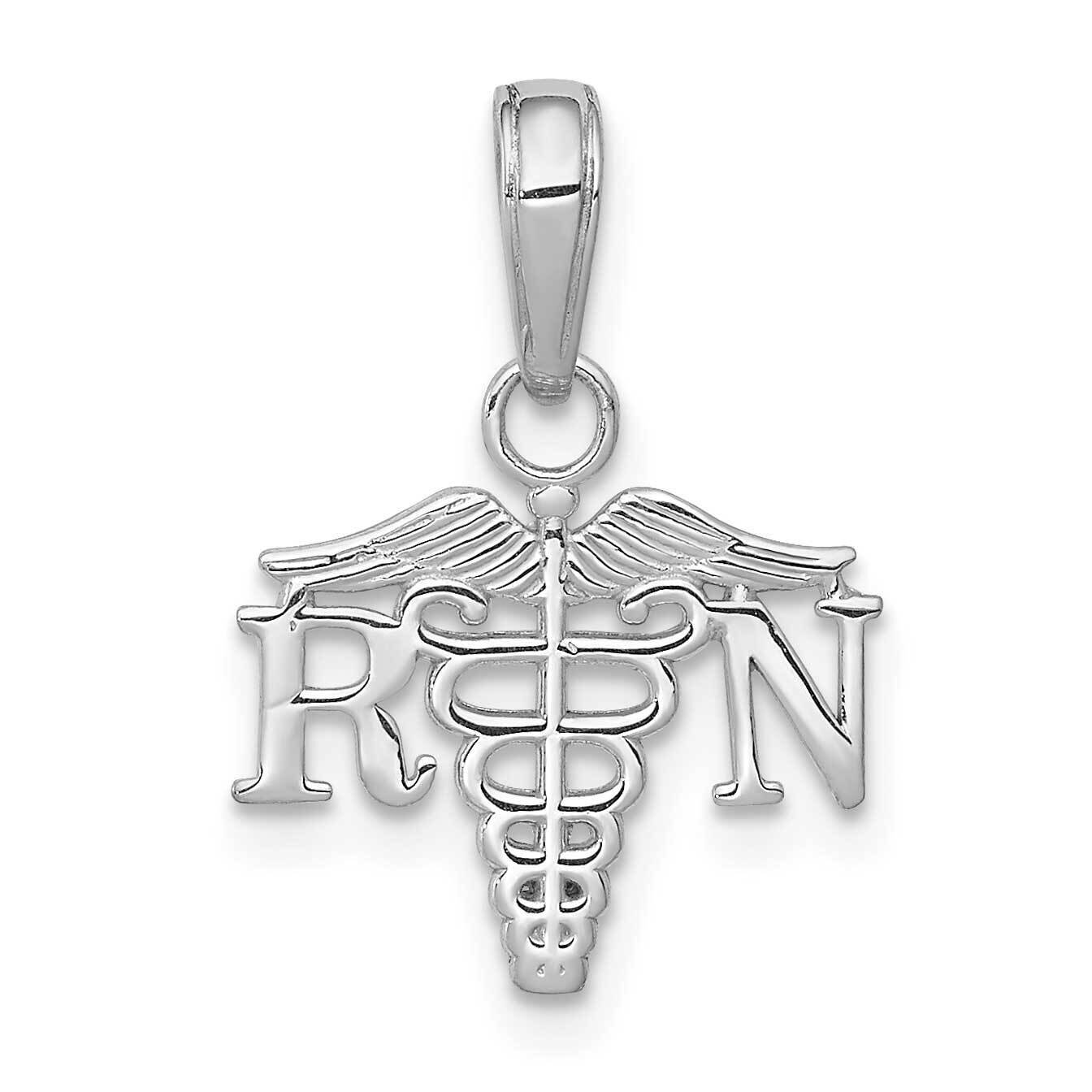 White Gold Textured Rn Caduceus Charm 14k White Gold K9574W, MPN: K9574W, 637218162352