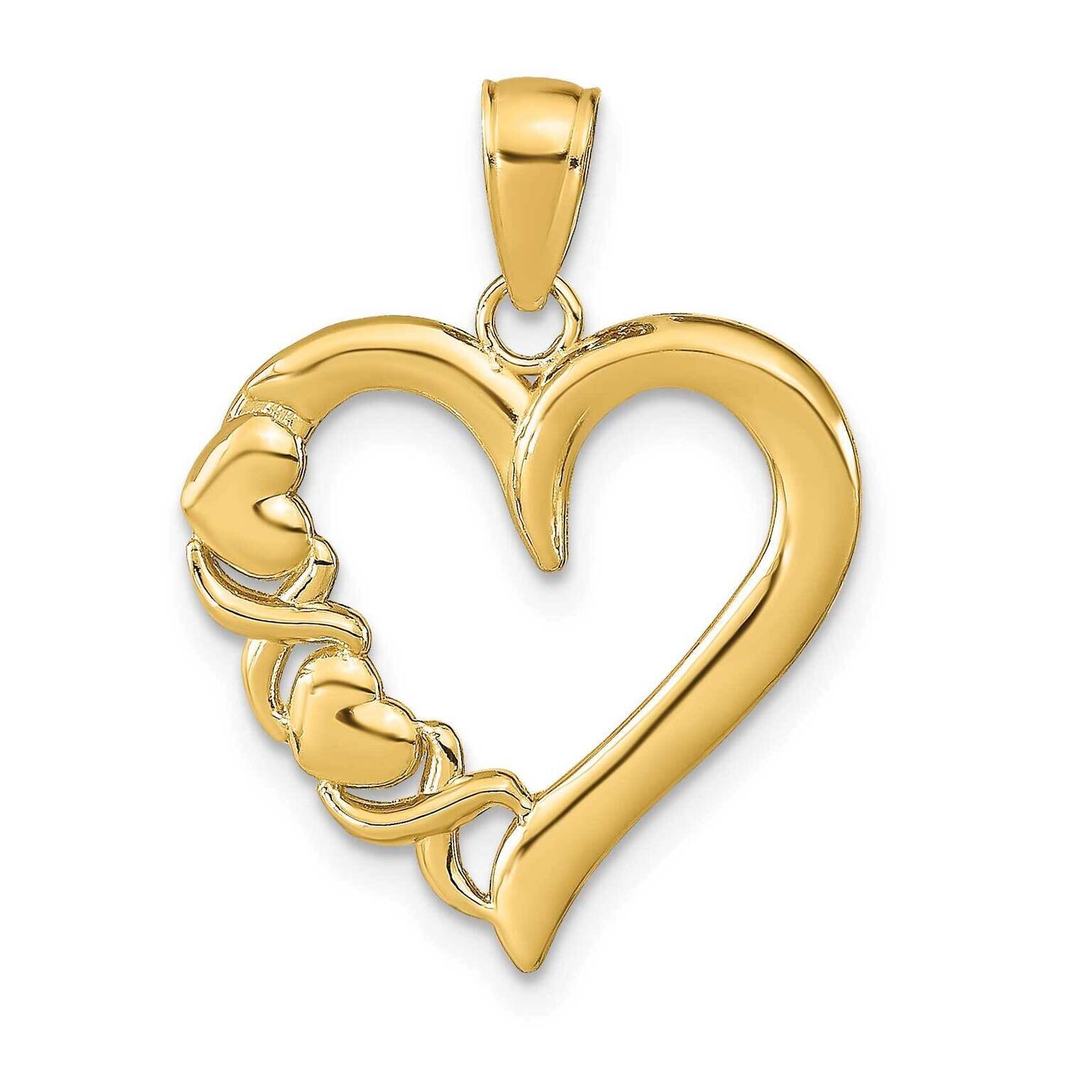 Heart X Heart Pendant 14k Gold Polished K9596, MPN: K9596,