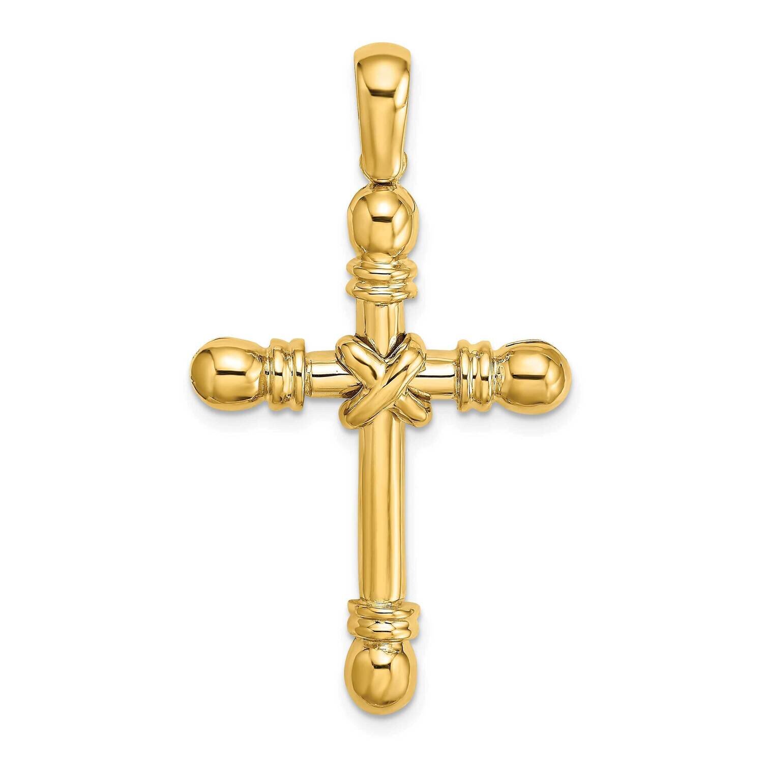 X In Center of Cross Charm 14k Gold Polished K9712