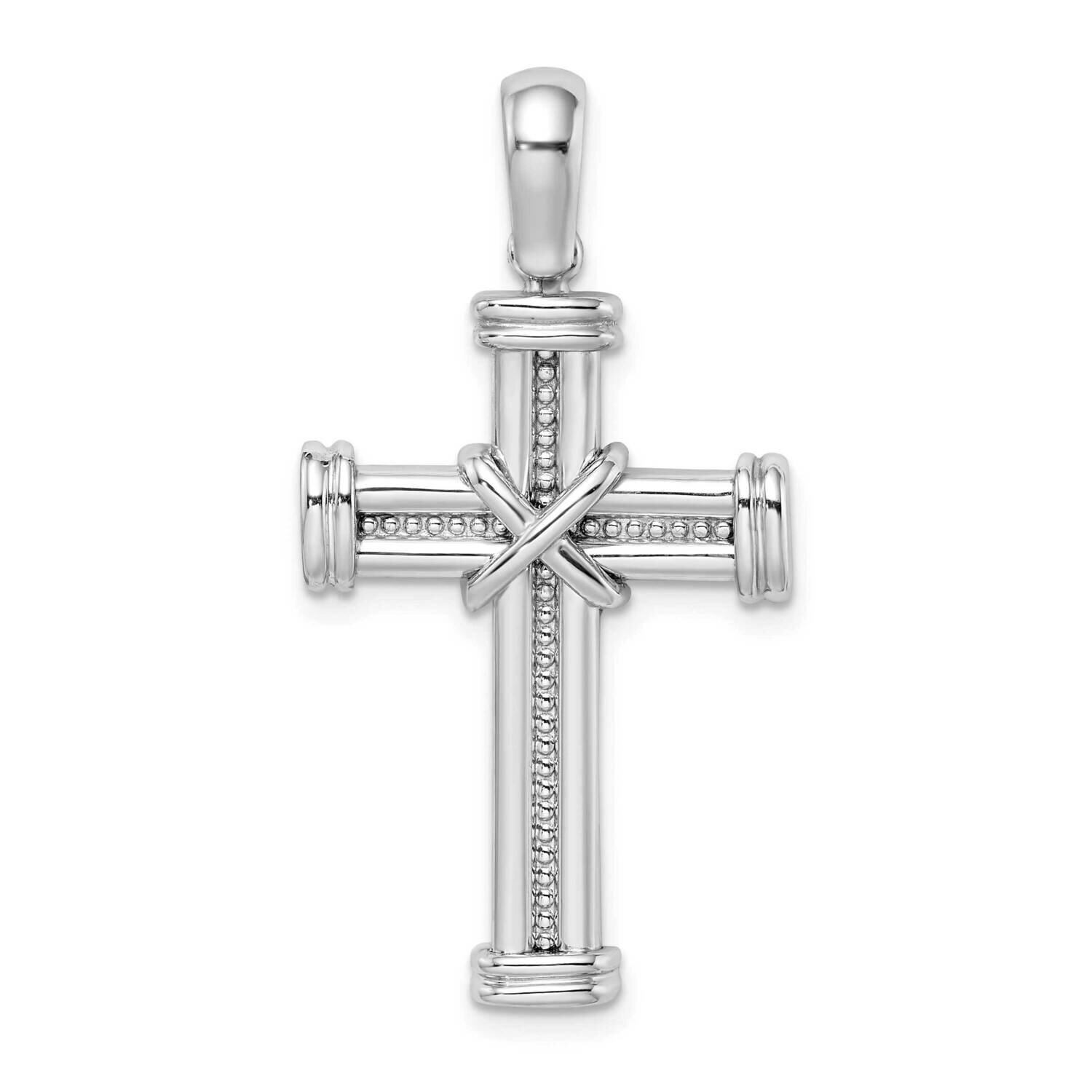 X In Center of Cross Charm 14k White Gold K9735W, MPN: K9735W,