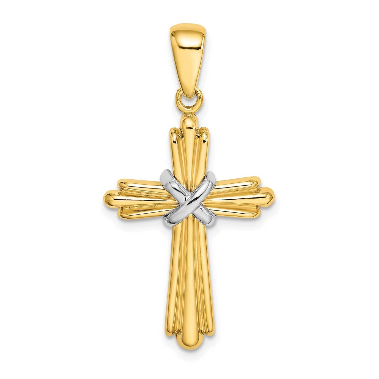 Polished Cross with X Center Design Charm 14k Two-tone Gold K9736, MPN: K9736,