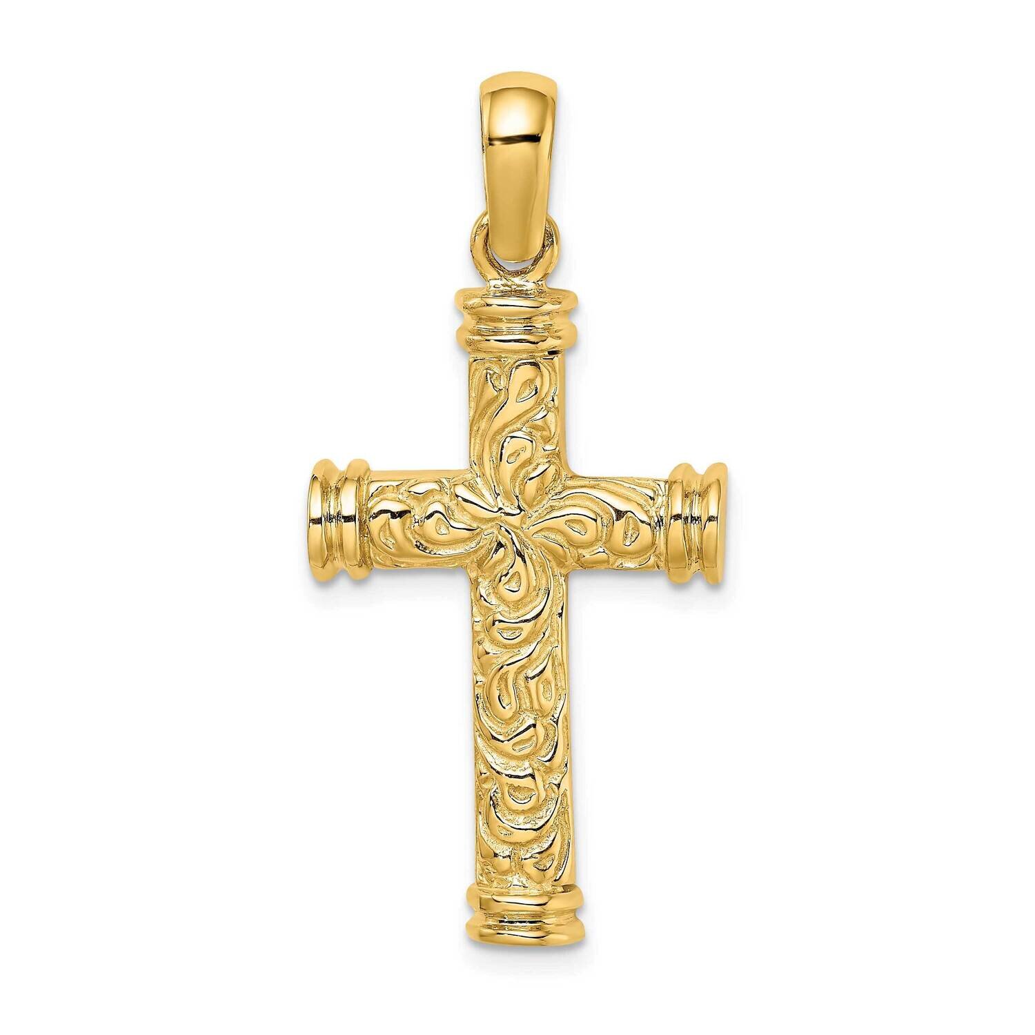 Scroll Double Endcaps Cross Charm 14k Gold K9747, MPN: K9747, 196904169995