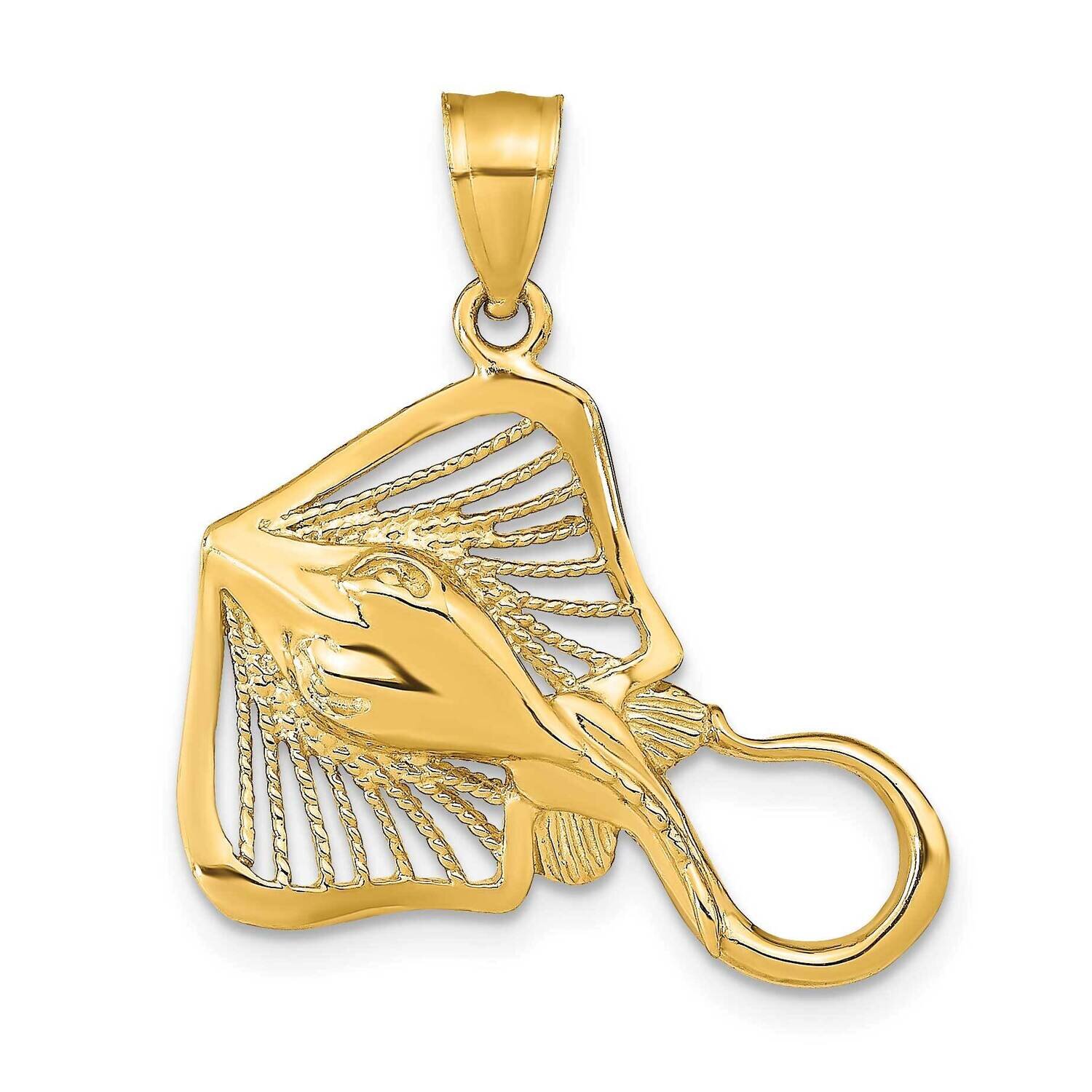 Beaded Accent Stingray Charm 14k Gold Polished K9750, MPN: K9750, 196904089125