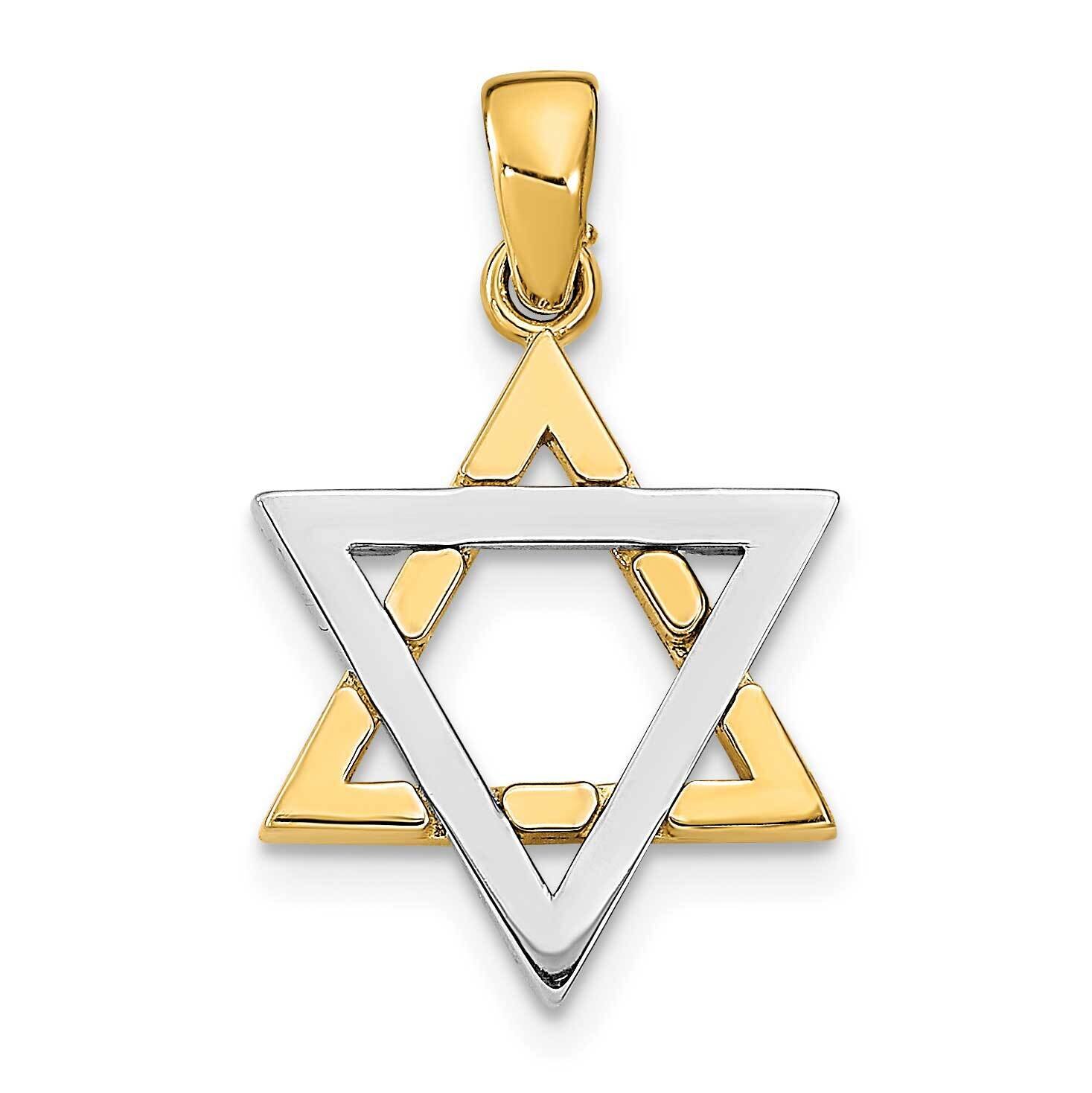 3-D Jewish Star of David Charm 14k Two-tone Gold K9752