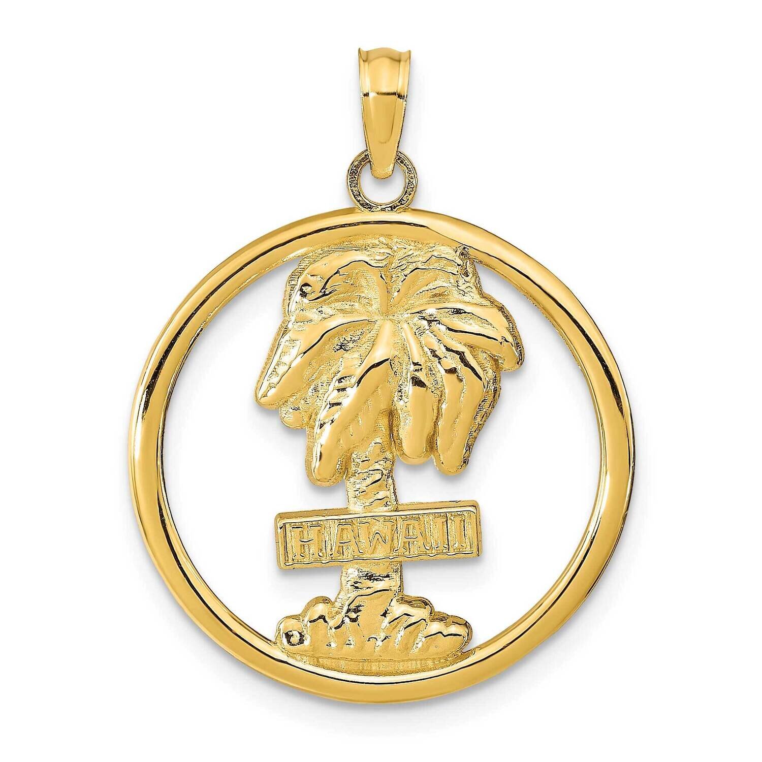 Hawaii Palm Tree Pendant 14k Gold K9762, MPN: K9762,