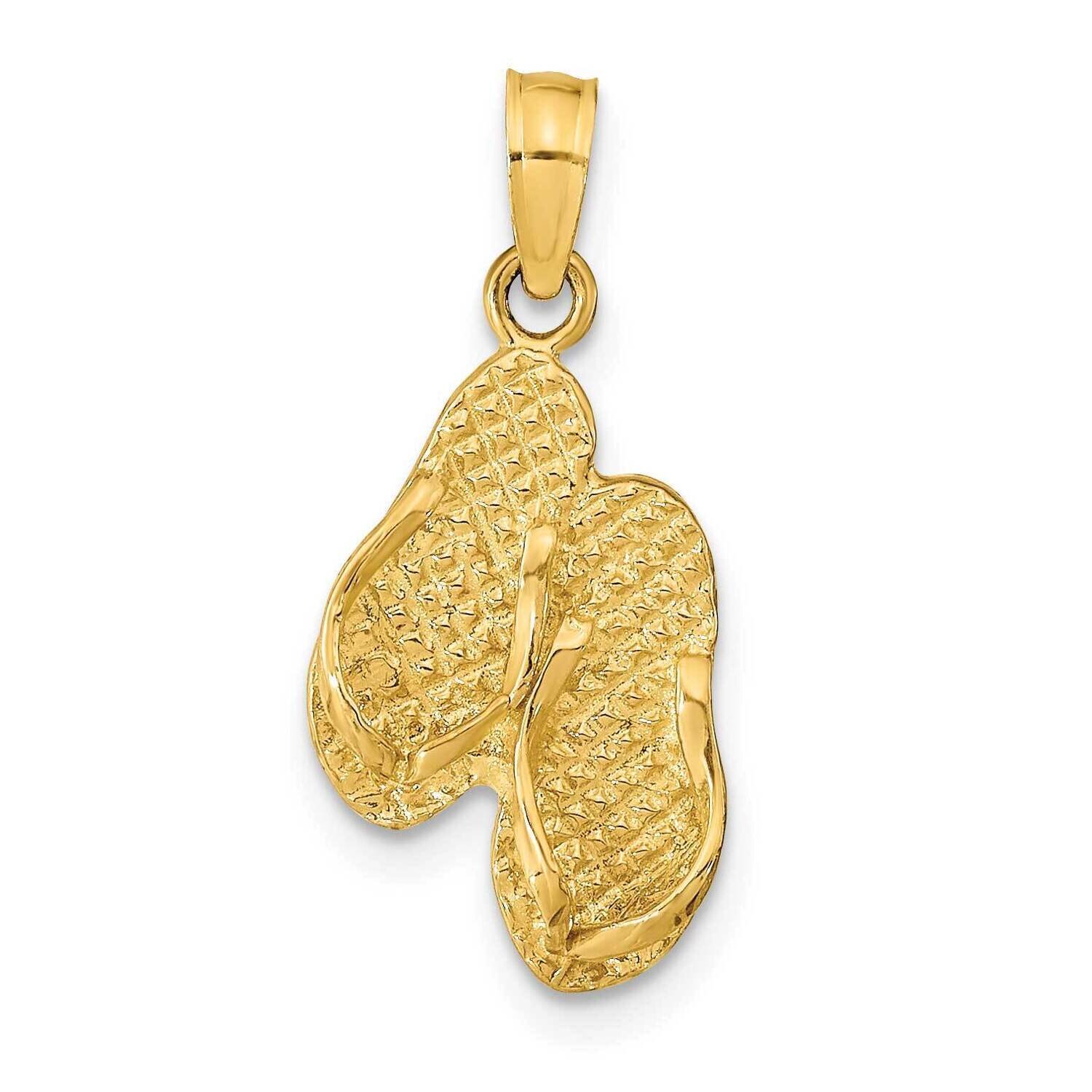 St. George Island Reversible Flip Flops Pendant 14k Gold K9764, MPN: K9764, 196904088890
