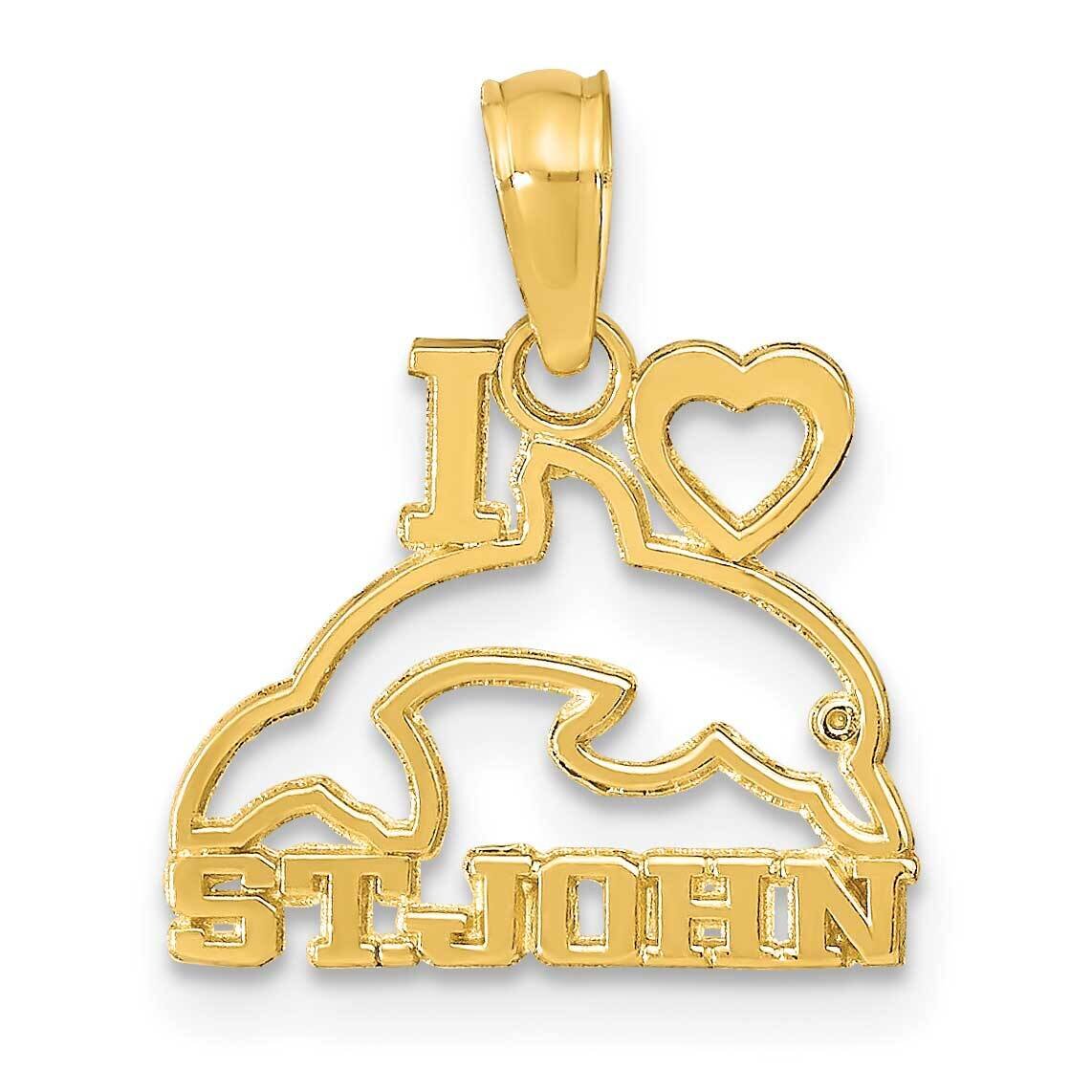 I Heart St. John with Dolphin Pendant 14k Gold K9771, MPN: K9771,