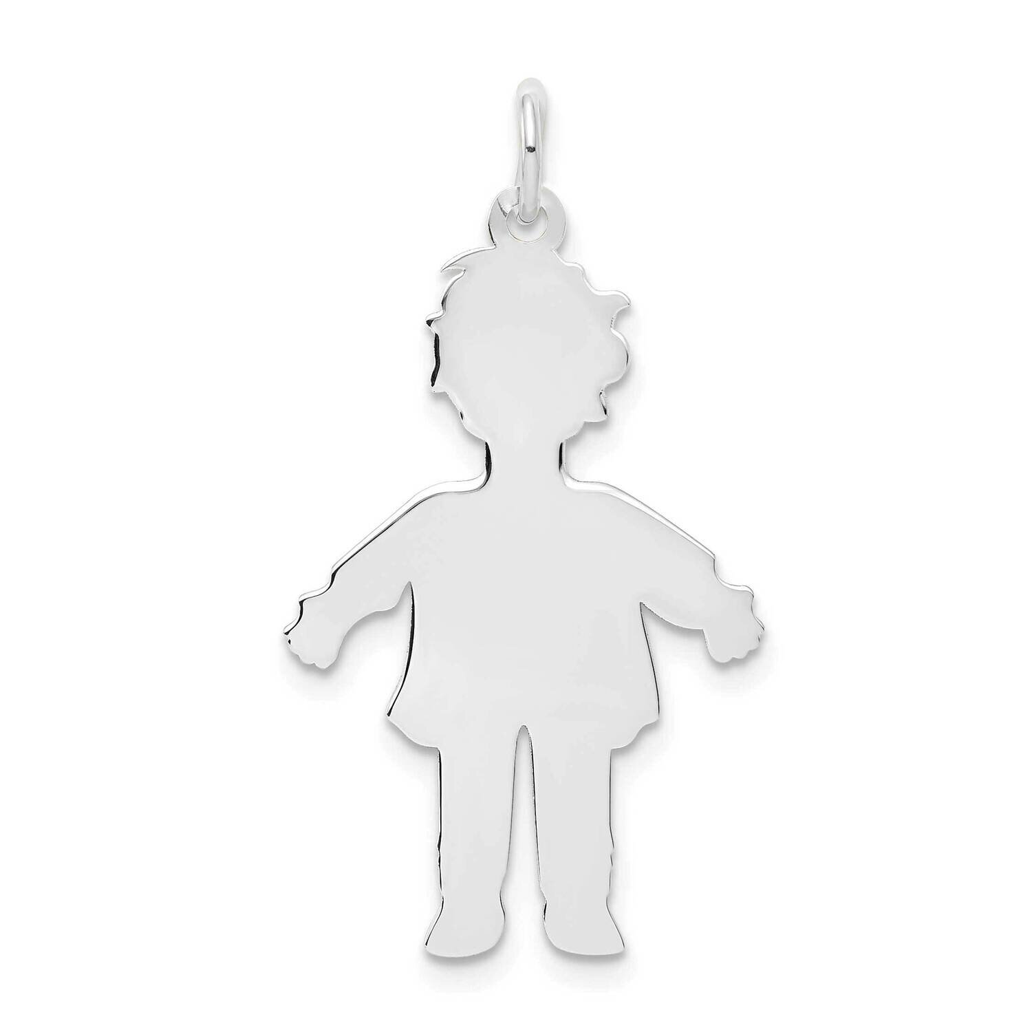 Plain Polished Large Boy Charm 14k White Gold M117W, MPN: M117W, 883957603803