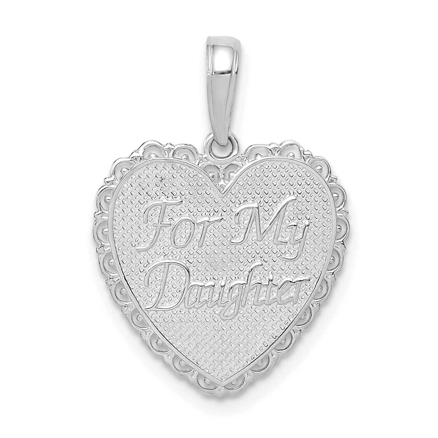 Reversible For My Daughter Heart Pendant 14k White Gold M175W, MPN: M175W,