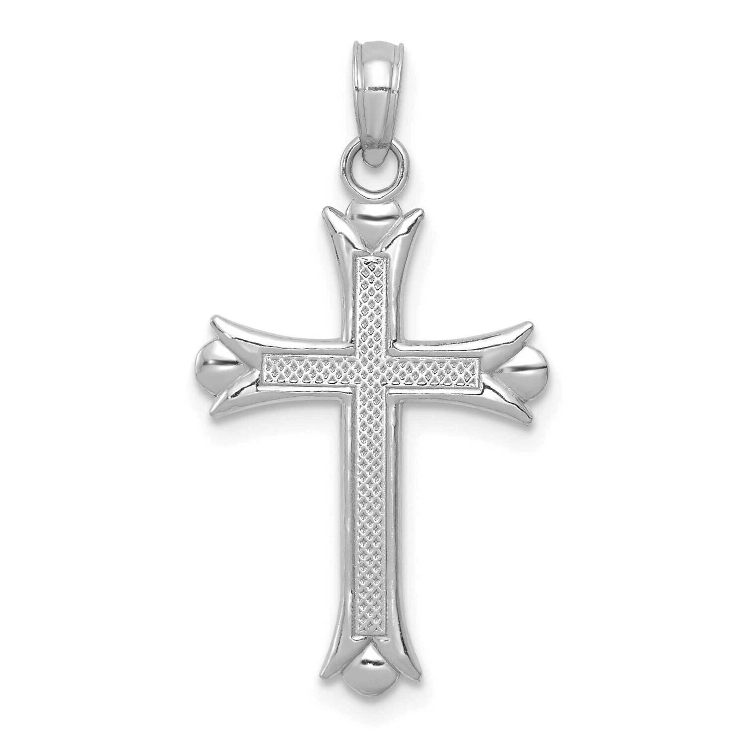 Fleur De Lis Cross Pendant 14k White Gold M1849W, MPN: M1849W,