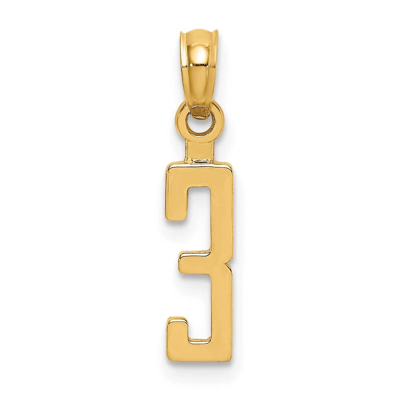 3 Block Style Charm 14k Gold NU03, MPN: NU03, 637218101139