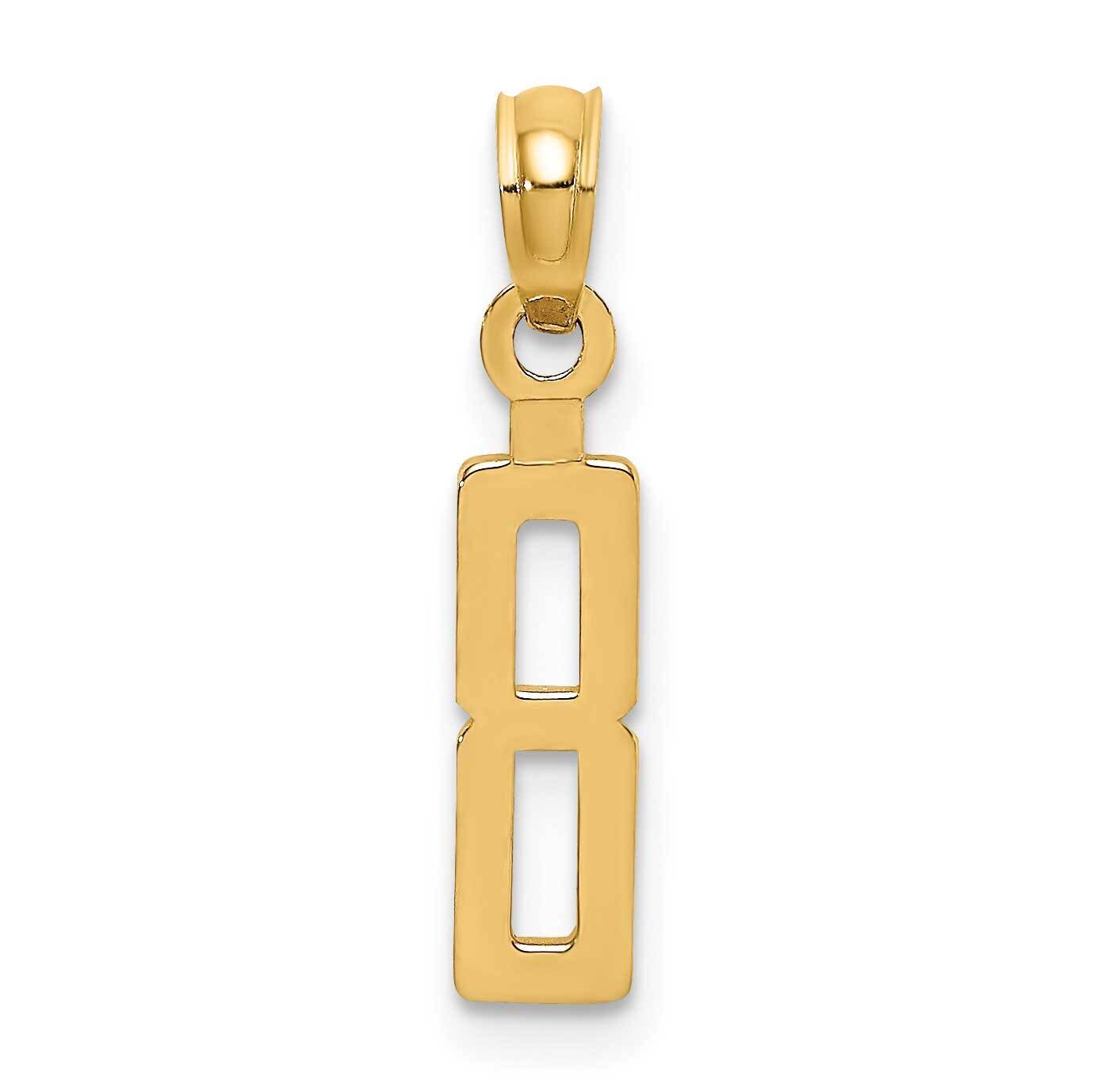 8 Block Style Charm 14k Gold NU08, MPN: NU08, 637218101160