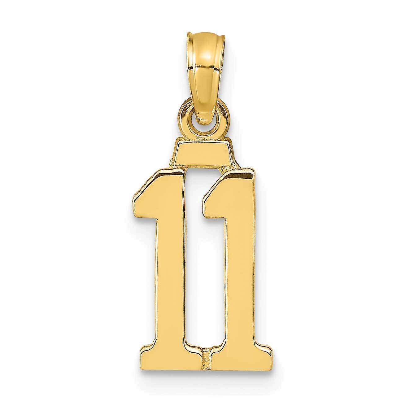 Number 11 Pendant 14k Gold Polished NU11, MPN: NU11, 637218109838