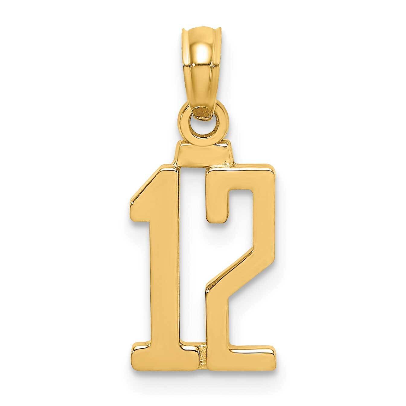 12 Block Style Charm 14k Gold NU12, MPN: NU12, 637218101191