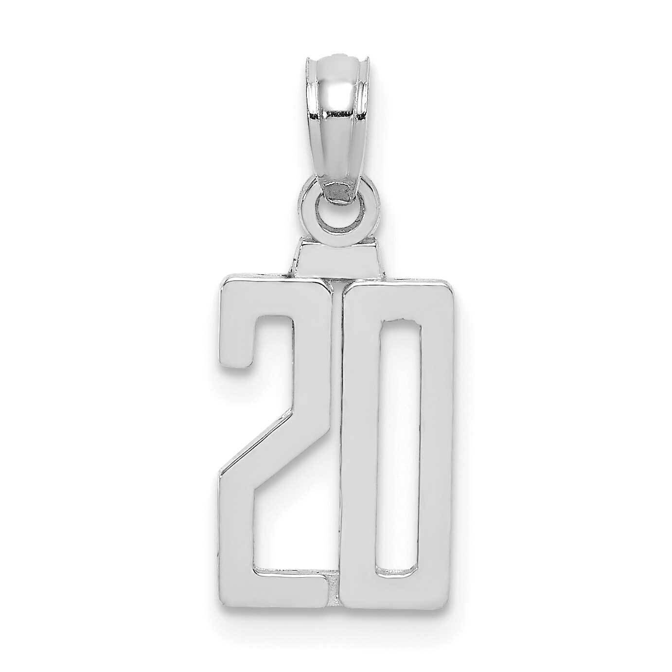 Number 20 Pendant 14k White Gold Polished NU20W, MPN: NU20W, 196904087831