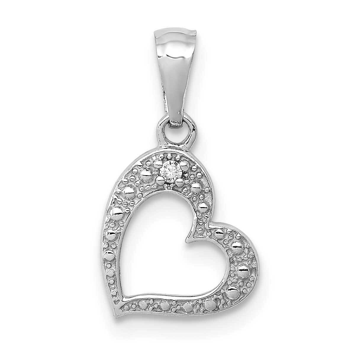 .01Ct. Diamond Heart Pendant 14k White Gold PM4859-001-WA, MPN: PM4859-001-WA, 883957936765