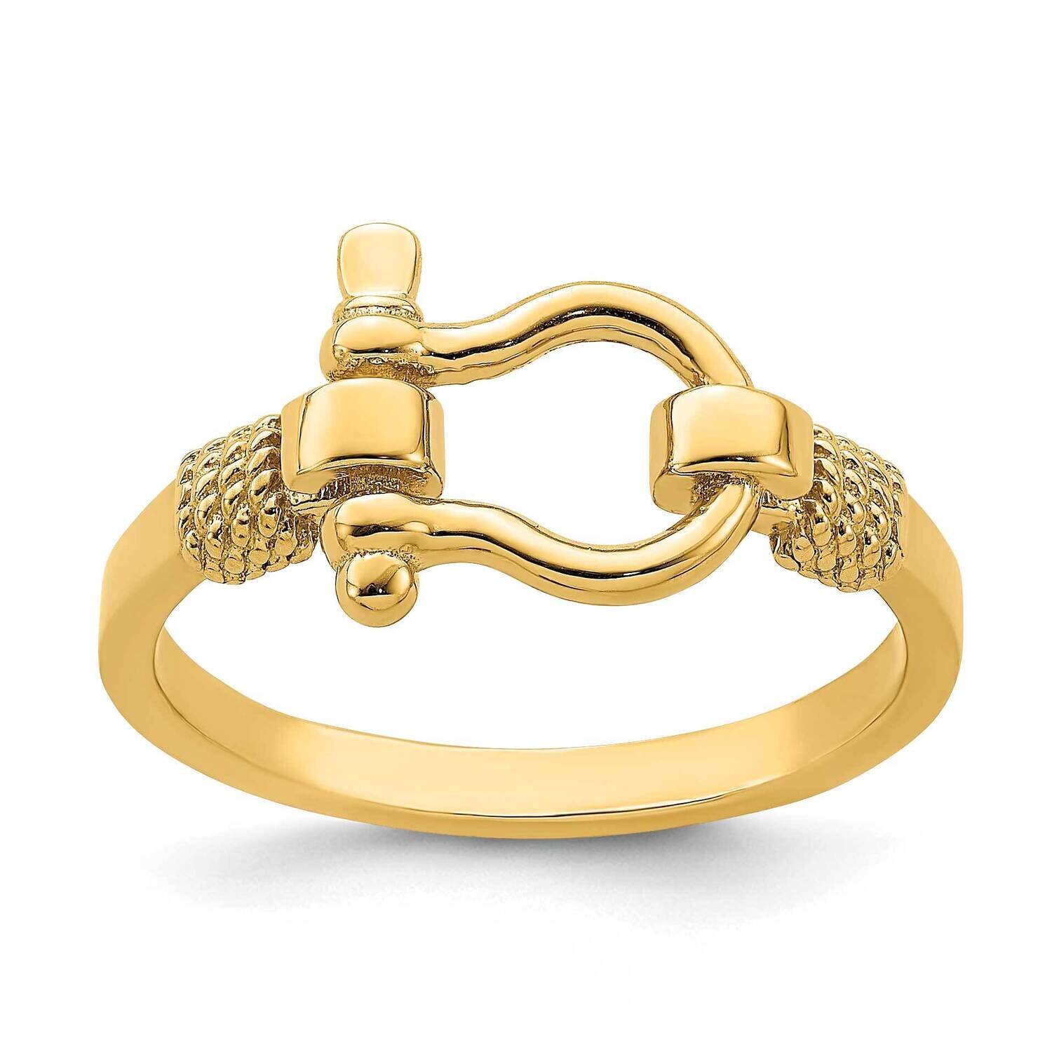 Shackle with Rope Edge Ring 14k Gold R676, MPN: R676, 637218188109