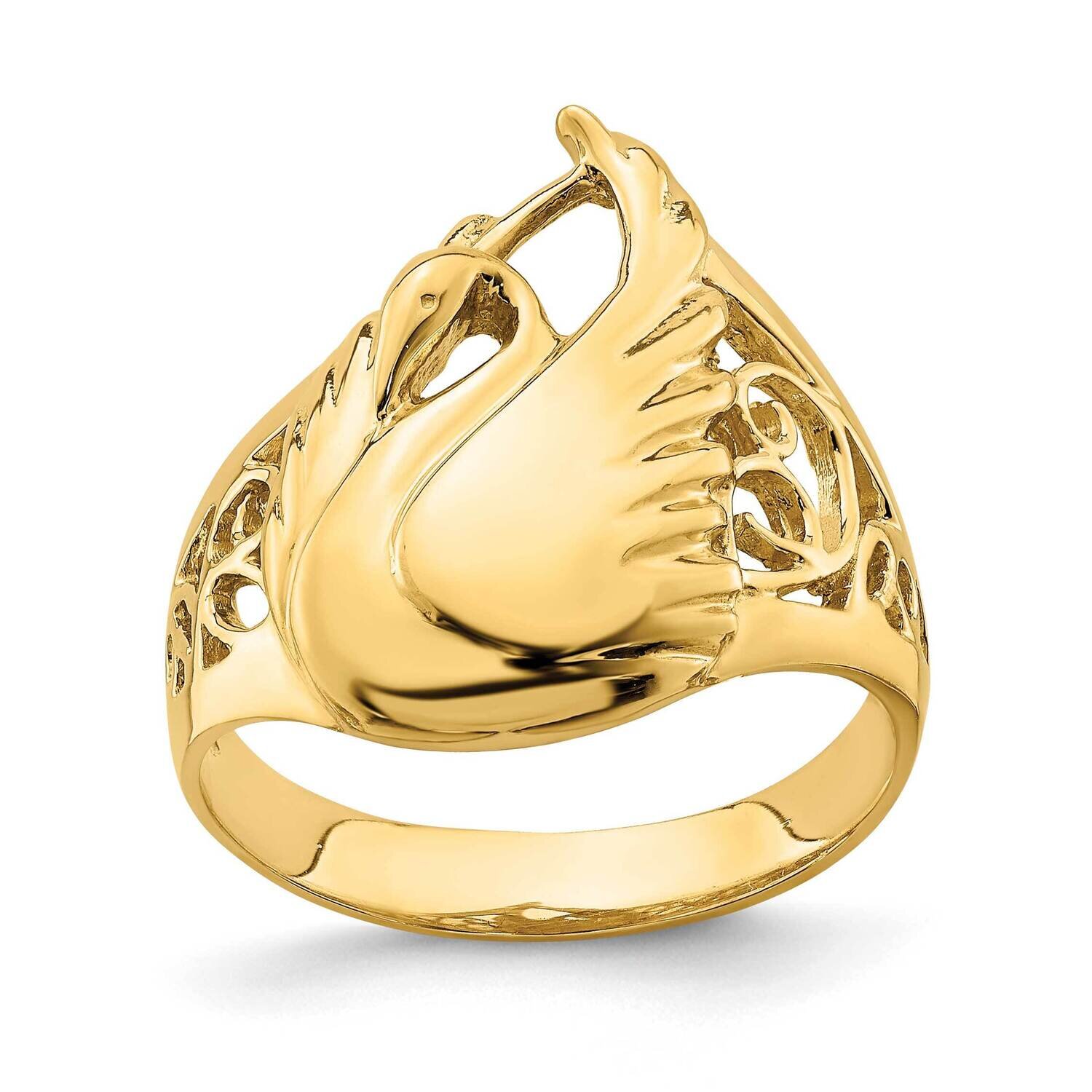 Swam Ring 14k Gold Polished R689