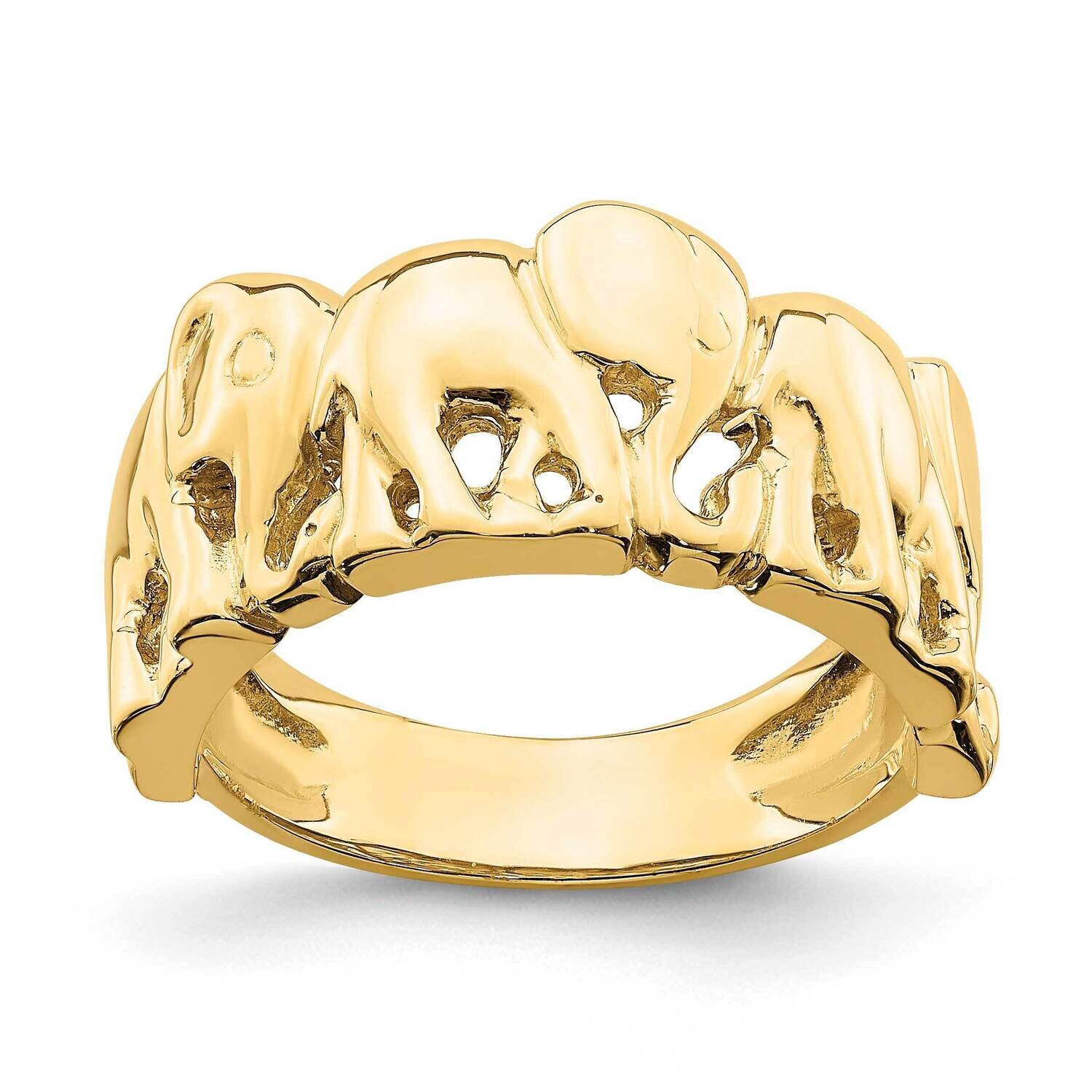 Polished Elephant Rings 14k Gold 2-D R691, MPN: R691, 196904052082
