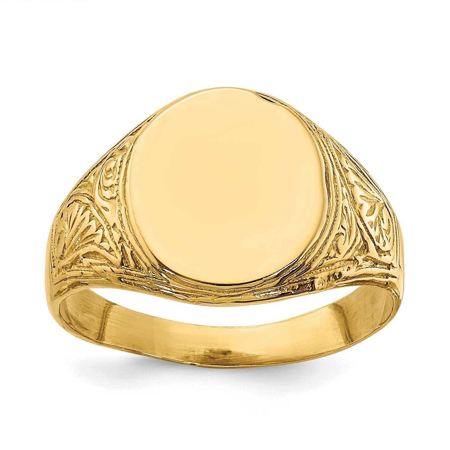 Oval Signet Baby Ring 14k Gold R695