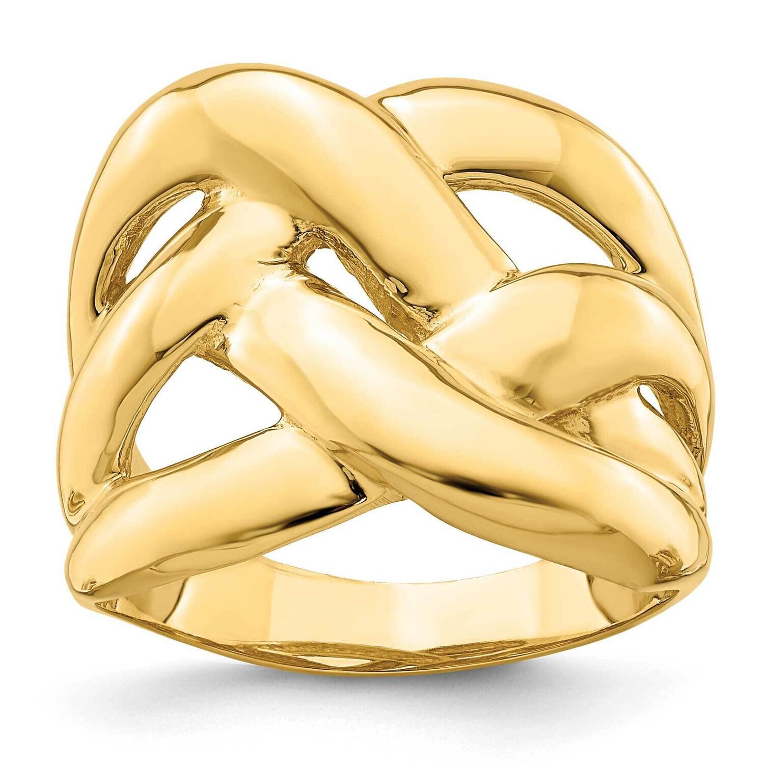 Bold Basket Weave Dome Ring 14k Gold Polished R704, MPN: R704, 196904051641