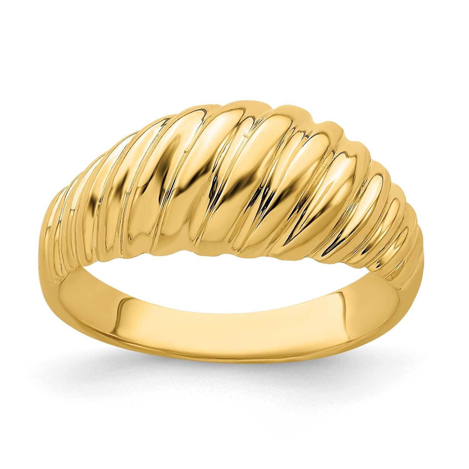Shrimp Dome Ring 14k Gold Polished R717