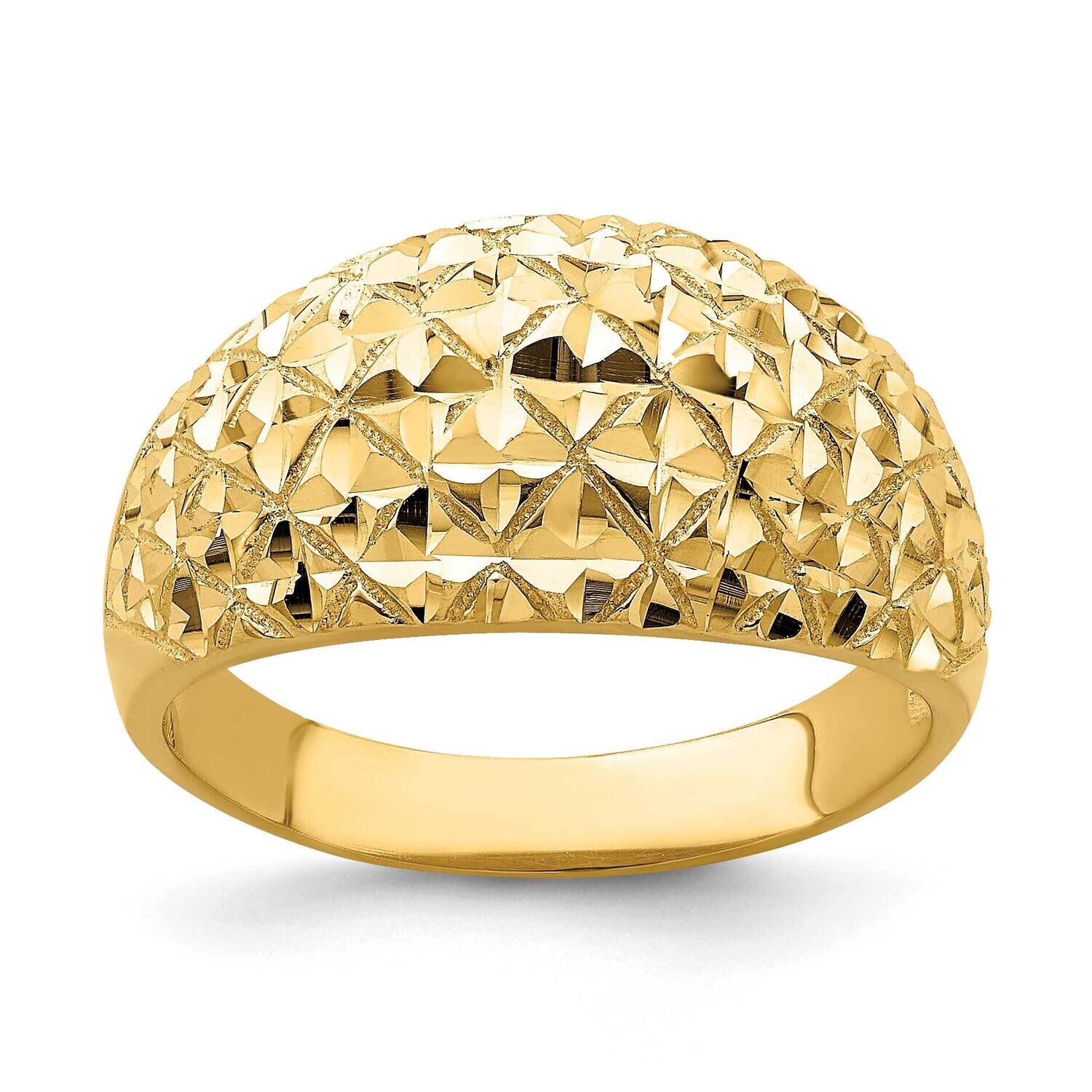 Marquise Pattern Dome Ring 14k Gold Diamond-cut R754